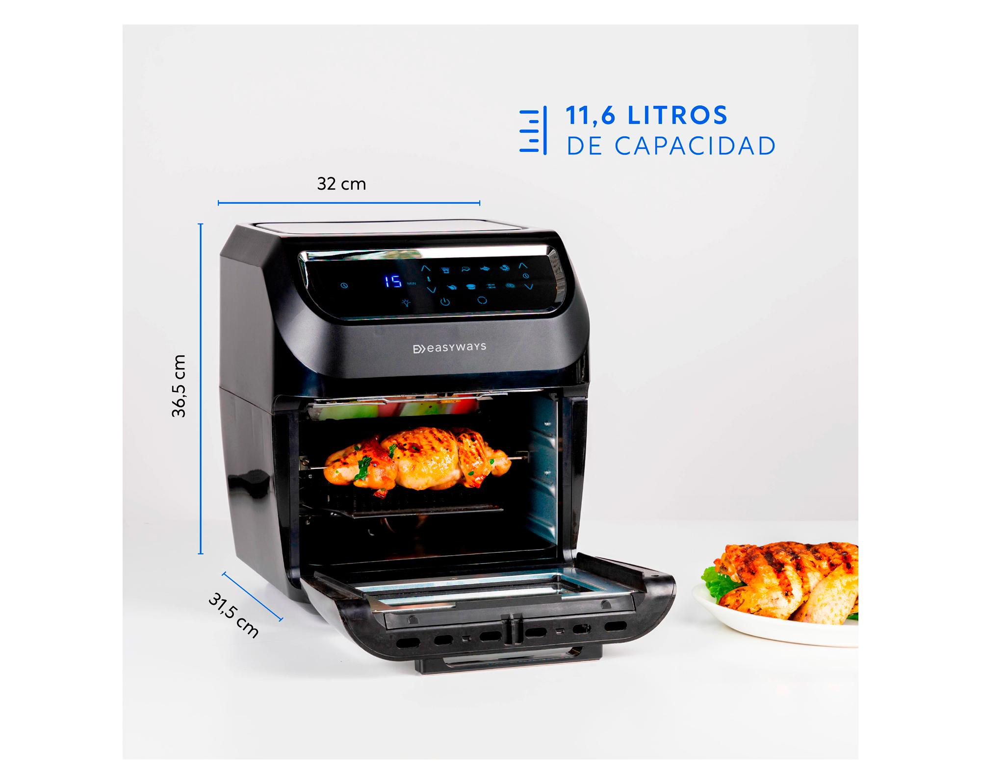 Freidora de aire 11,6 litros Air Fryer Plus negro EasyWays.-6