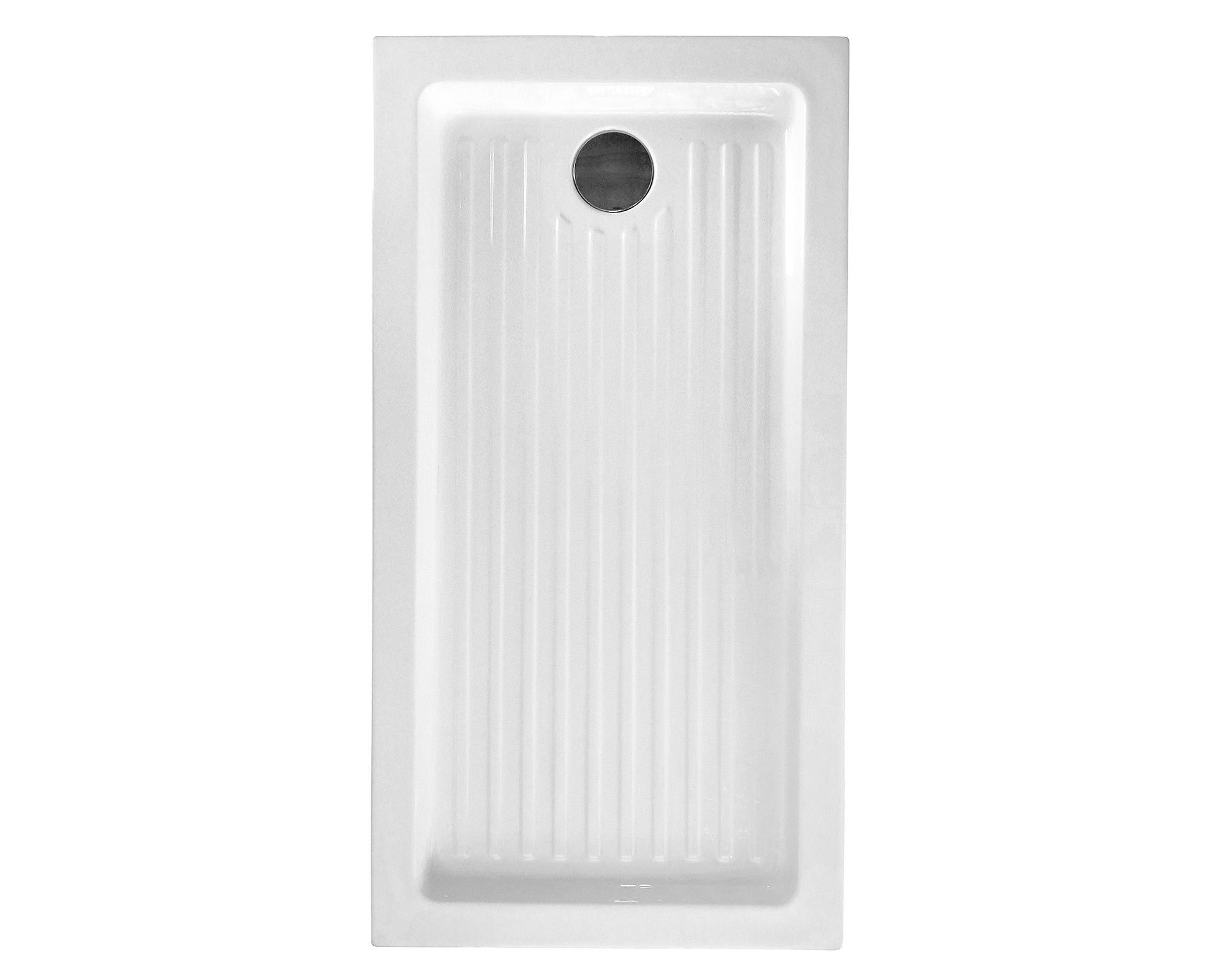 Receptáculo acrílico con registro desagüe blanco 14x70x120 cm-1