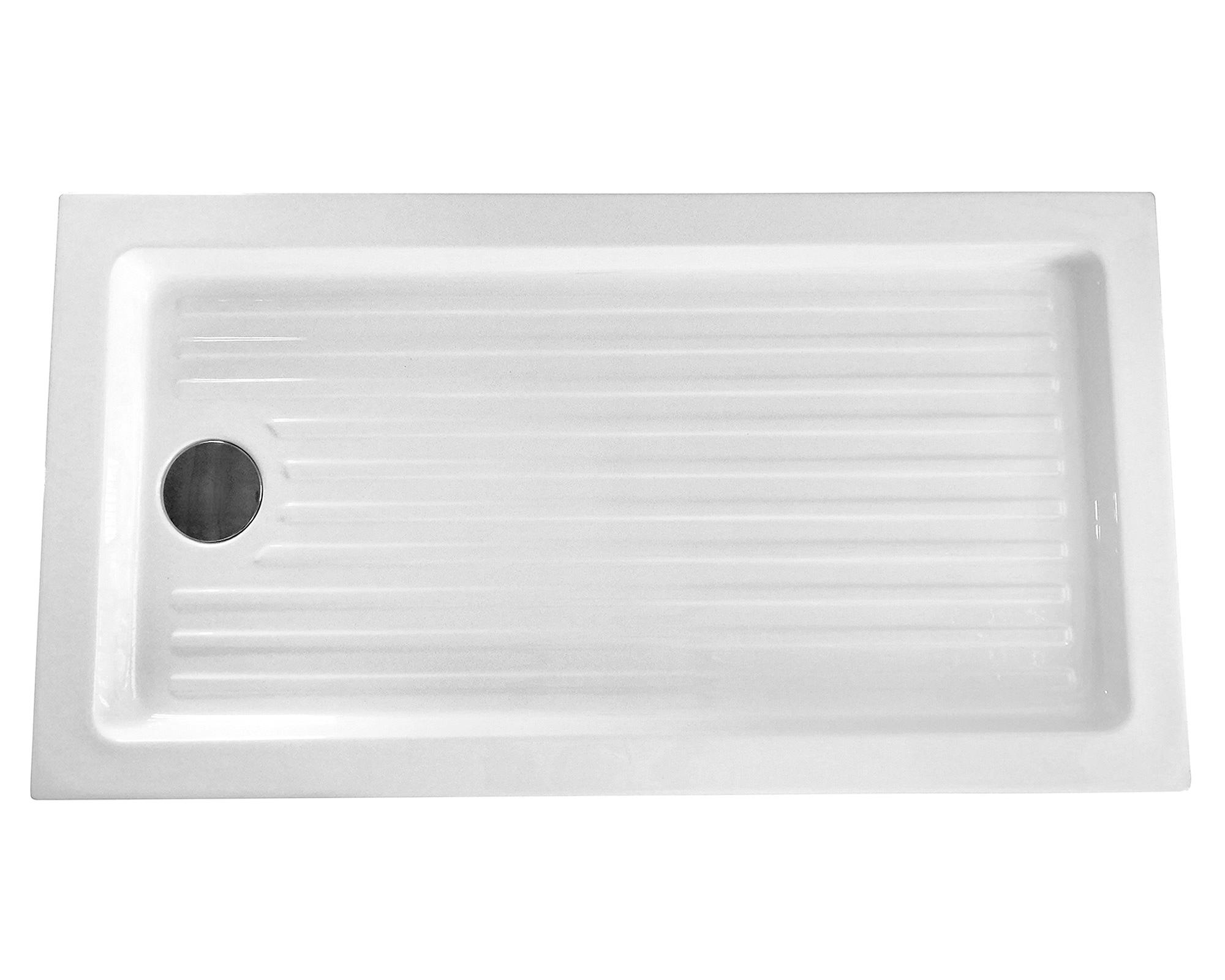 Receptáculo acrílico con registro desagüe blanco 14x70x120 cm-0