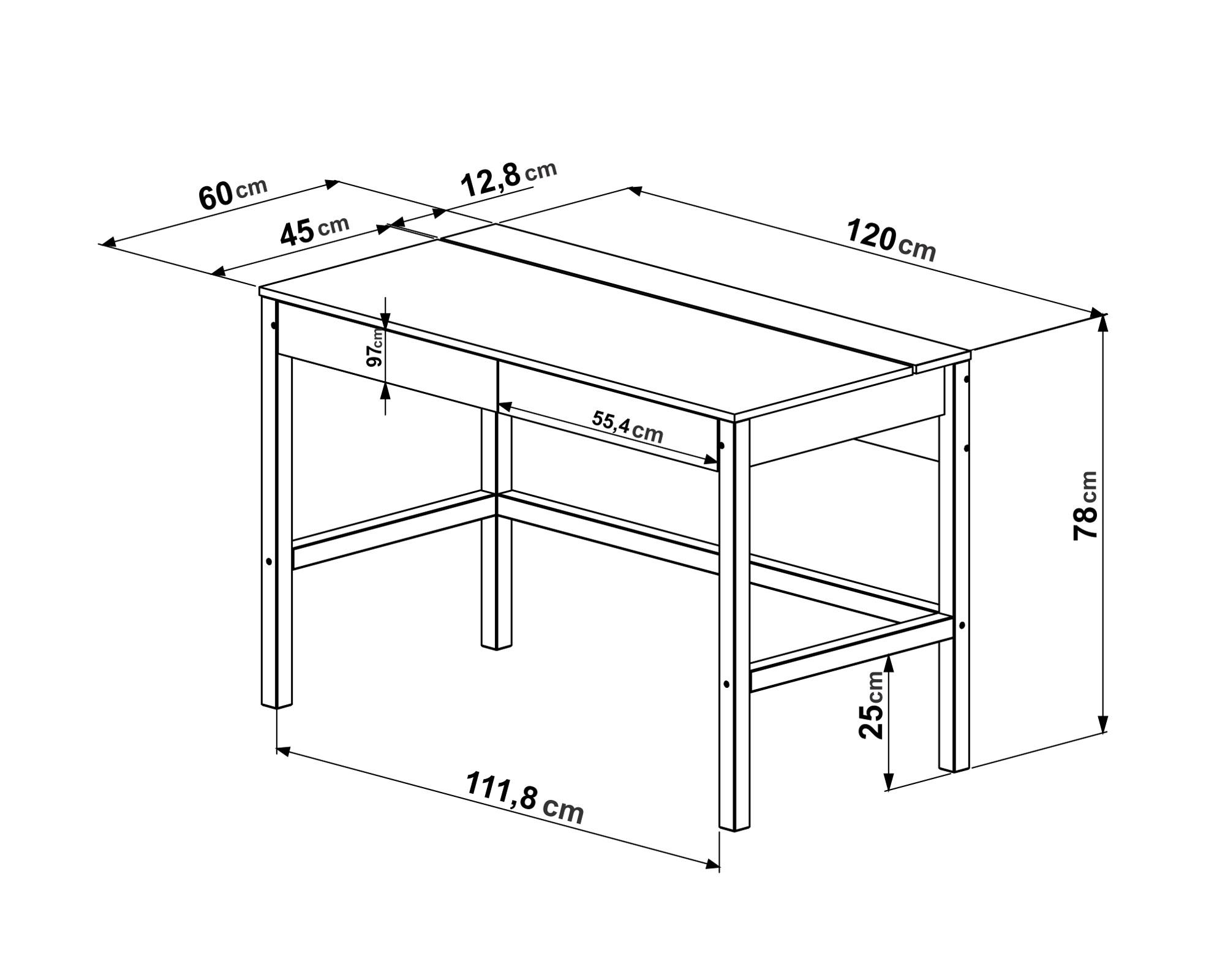 Escritorio 2 cajones 26112 blanco Decocasa.-2