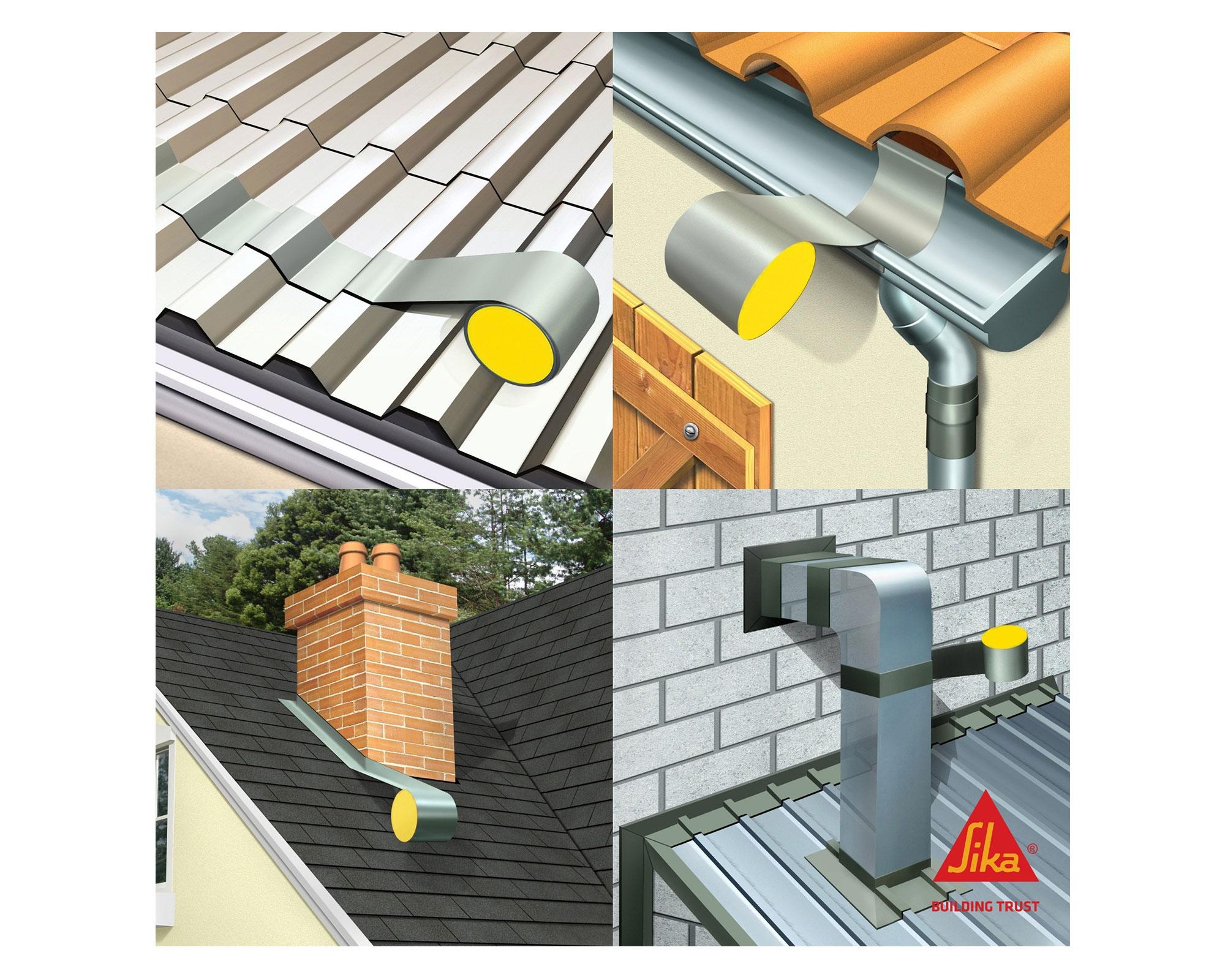 Cinta selladora tapagoteras 10 cm x 3 m Multiseal S plata Sika.-2