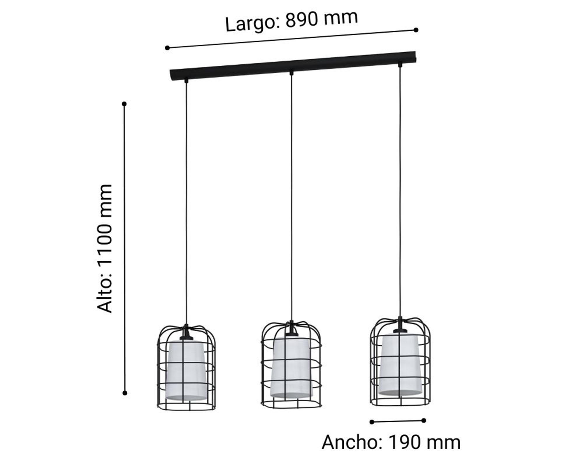 Lámpara colgar 3L E27 Bittams Eglo.-3