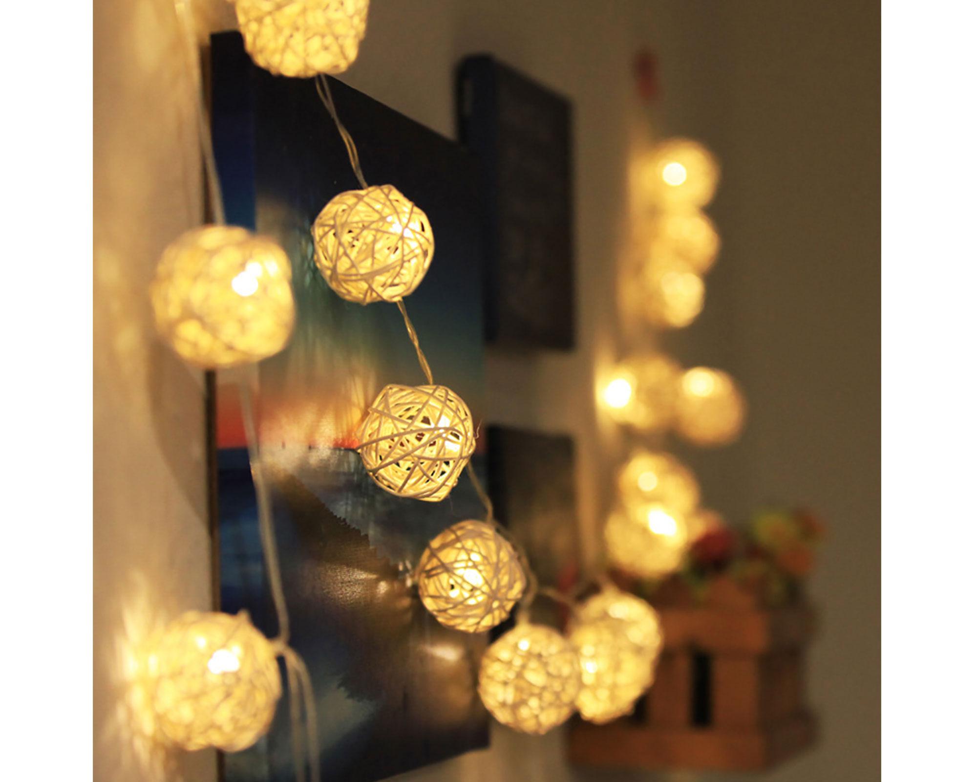 Guirnalda LED 20L ovillo blanco Ledzone.-2