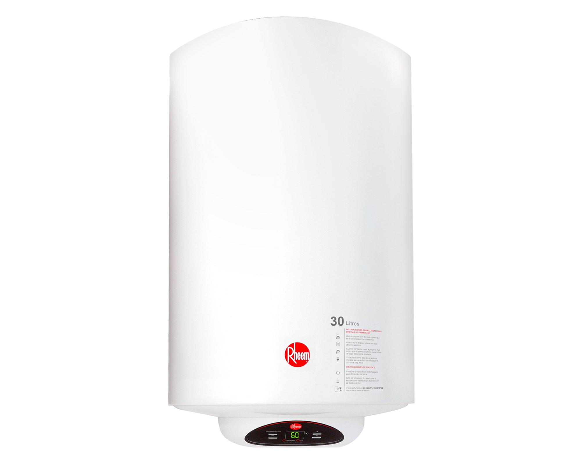 Termo eléctrico digital 30 litros blanco Rheem.-0