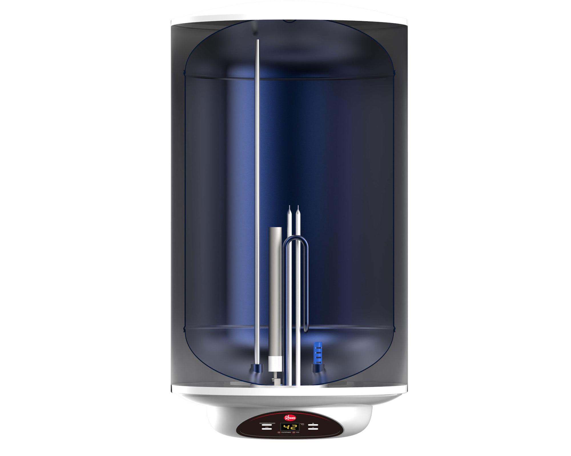 Termo eléctrico digital 30 litros blanco Rheem.-6
