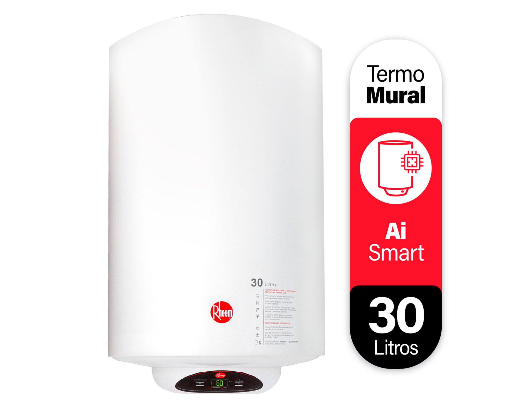 Termo eléctrico digital 30 litros blanco Rheem.-1
