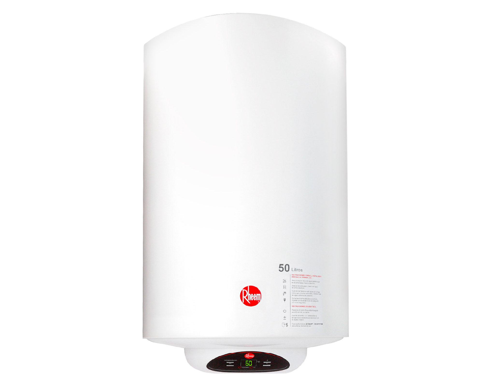 Termo eléctrico digital 50 litros blanco Rheem.-0