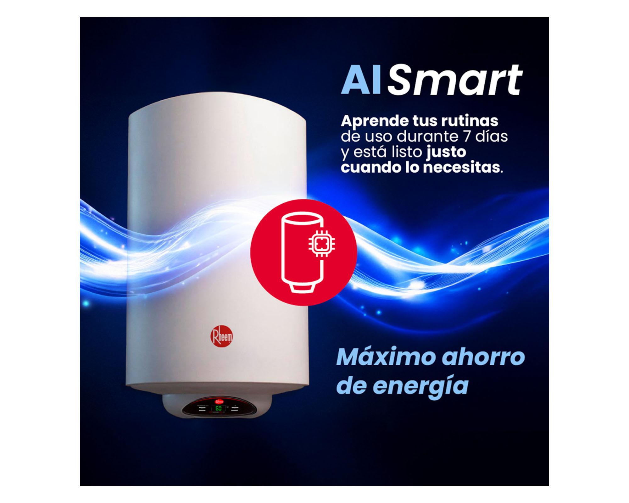Termo eléctrico digital 50 litros blanco Rheem.-4