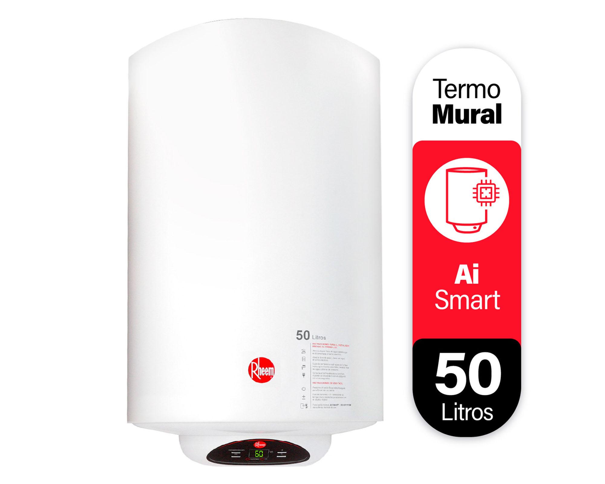 Termo eléctrico digital 50 litros blanco Rheem.-1