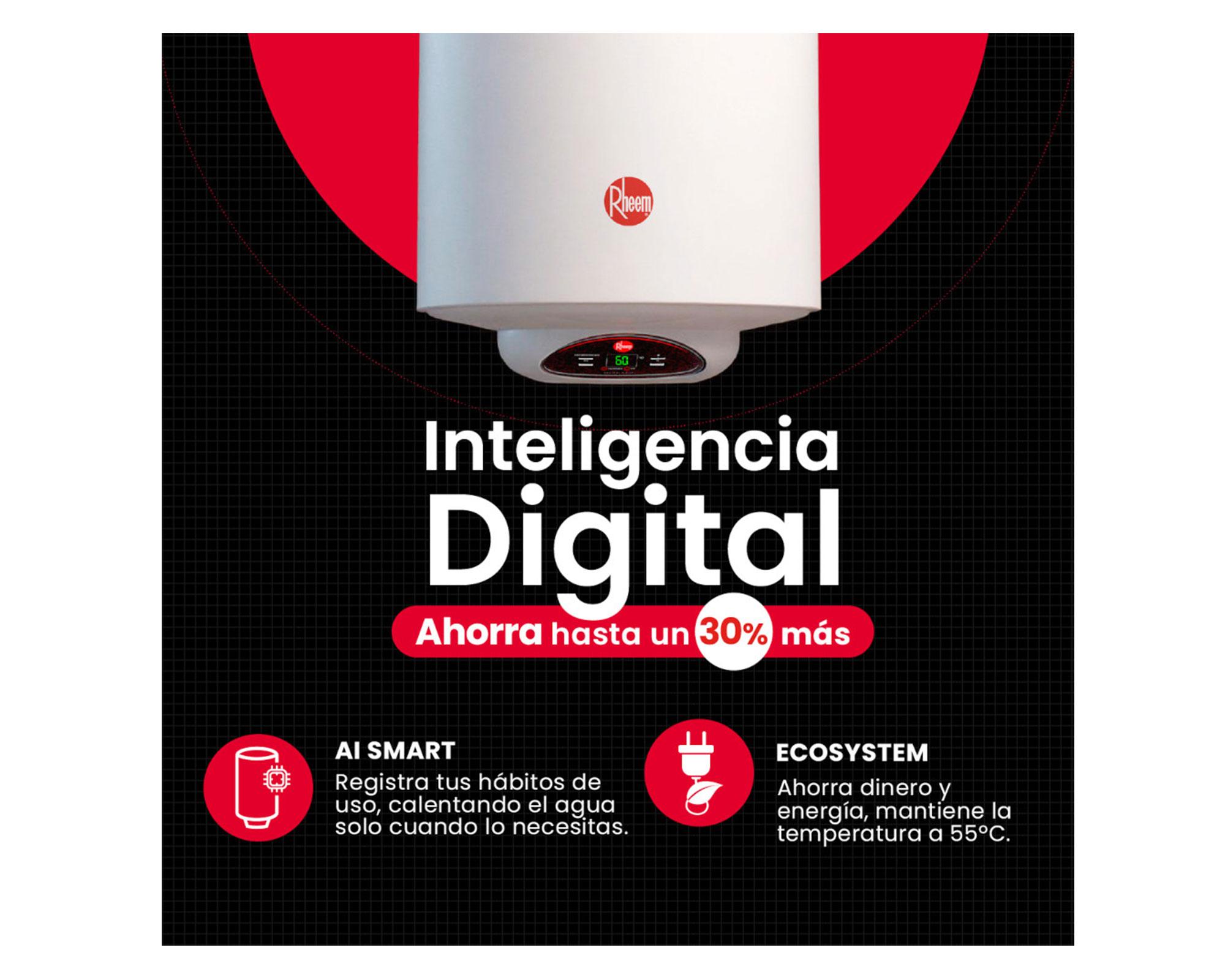 Termo eléctrico digital 80 litros blanco Rheem.-2