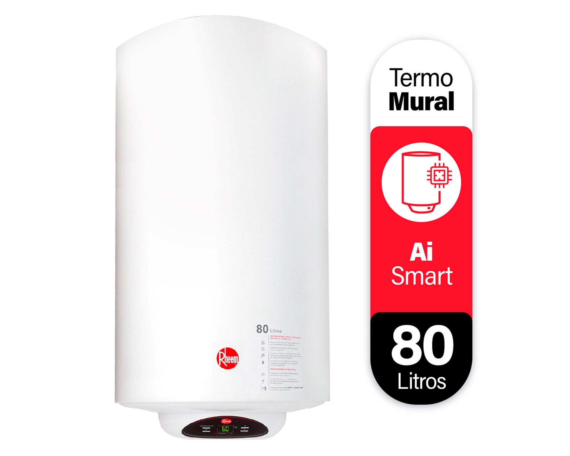 Termo eléctrico digital 80 litros blanco Rheem.-1