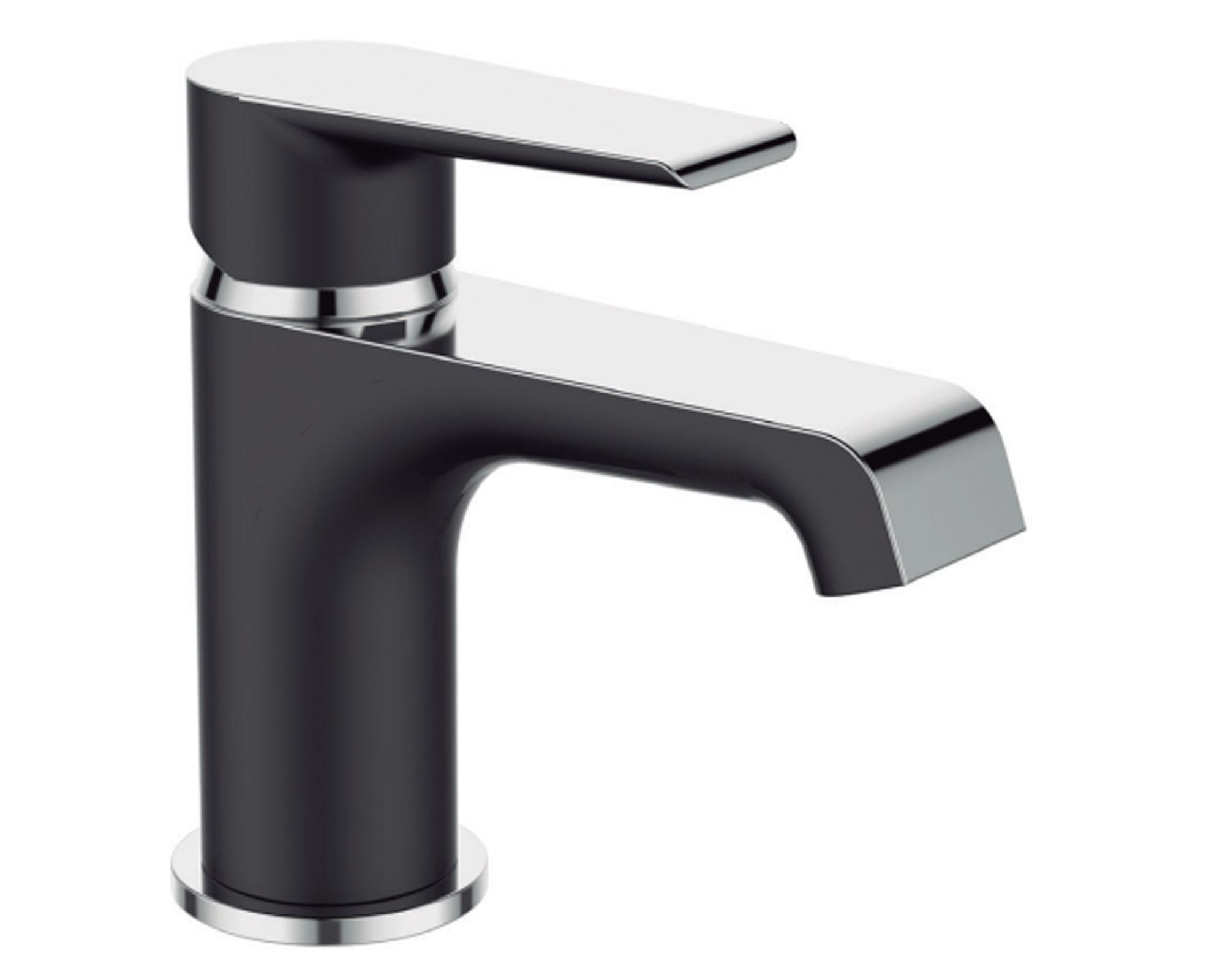 Monomando lavatorio Nott negro Nibsa-0