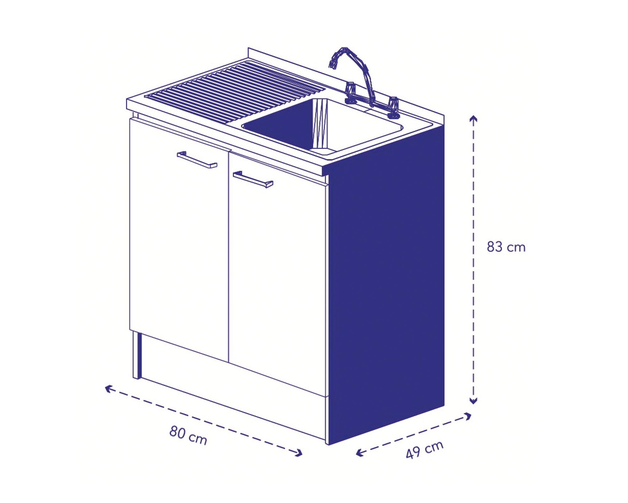 Mueble base lavaplatos Izquierdo 80 cm-2