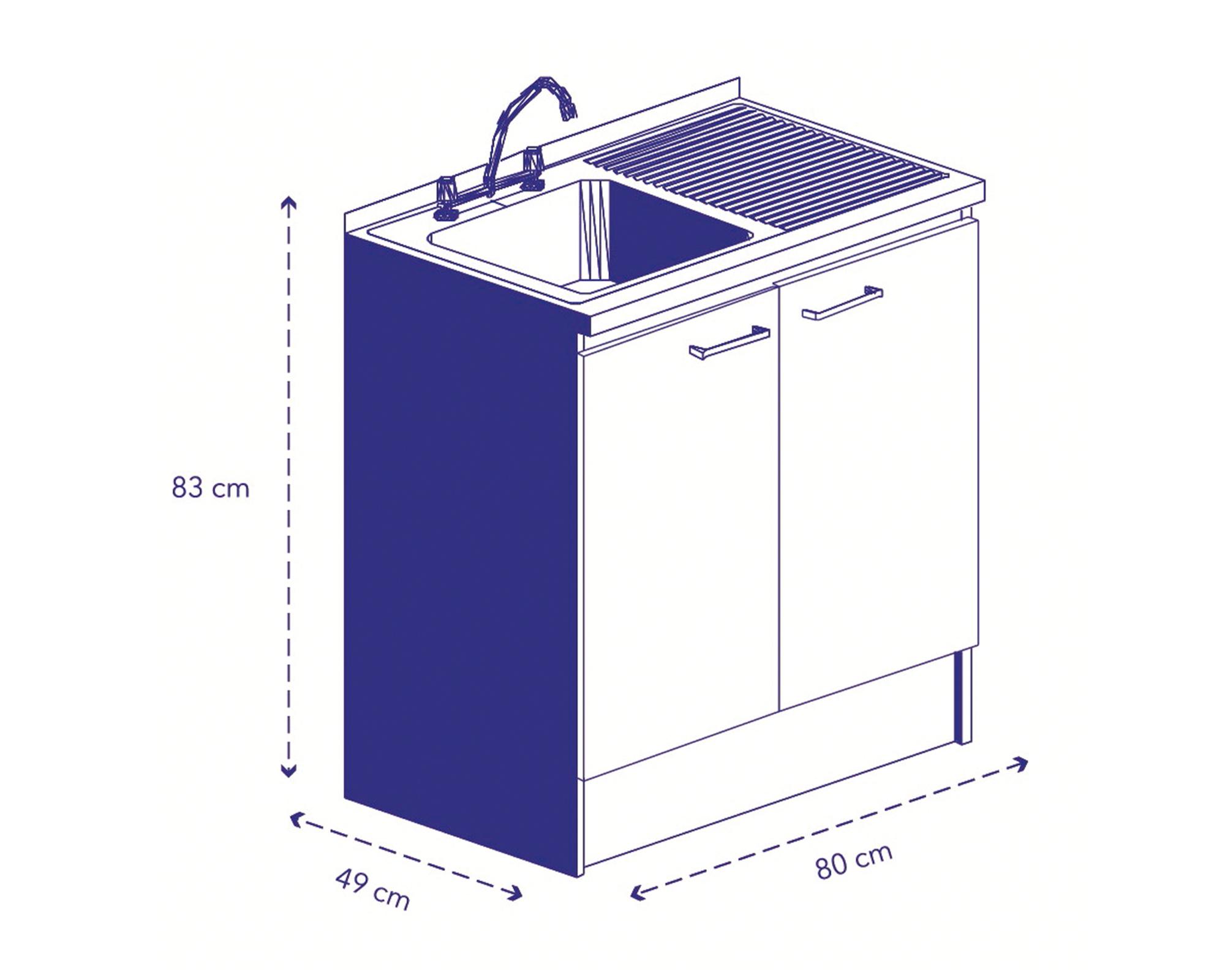 Mueble base lavaplatos Derecho 80 cm-2