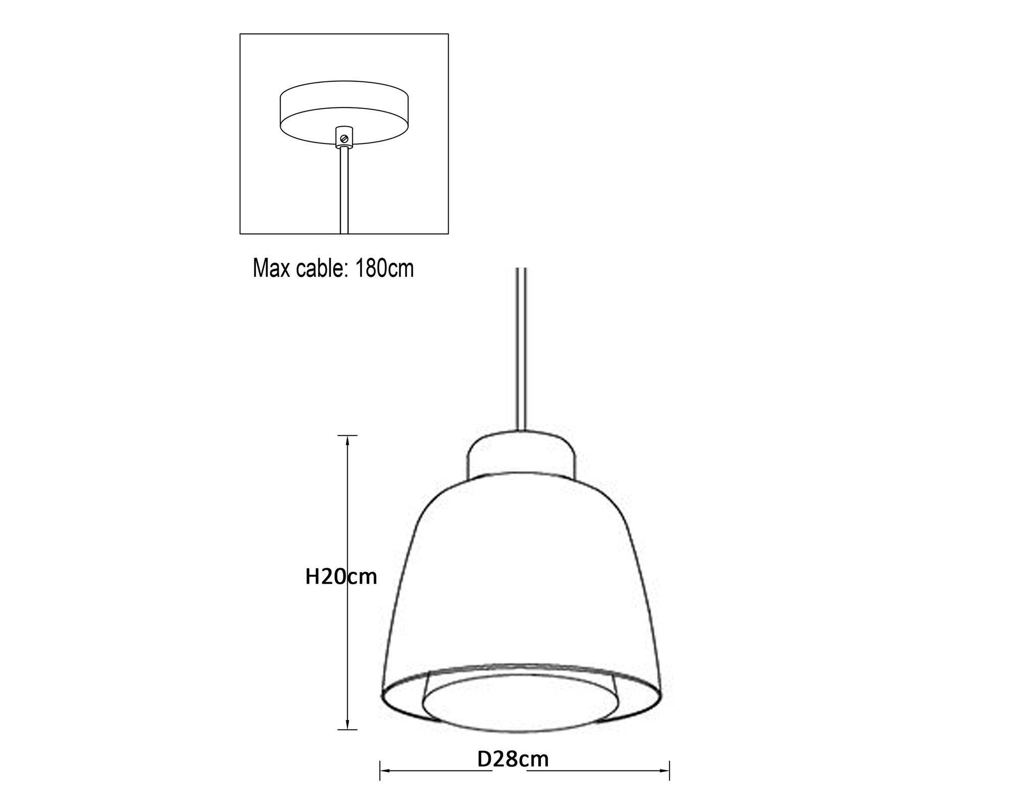 Lámpara colgar 1L E27 Baham blanco Abitare.-4