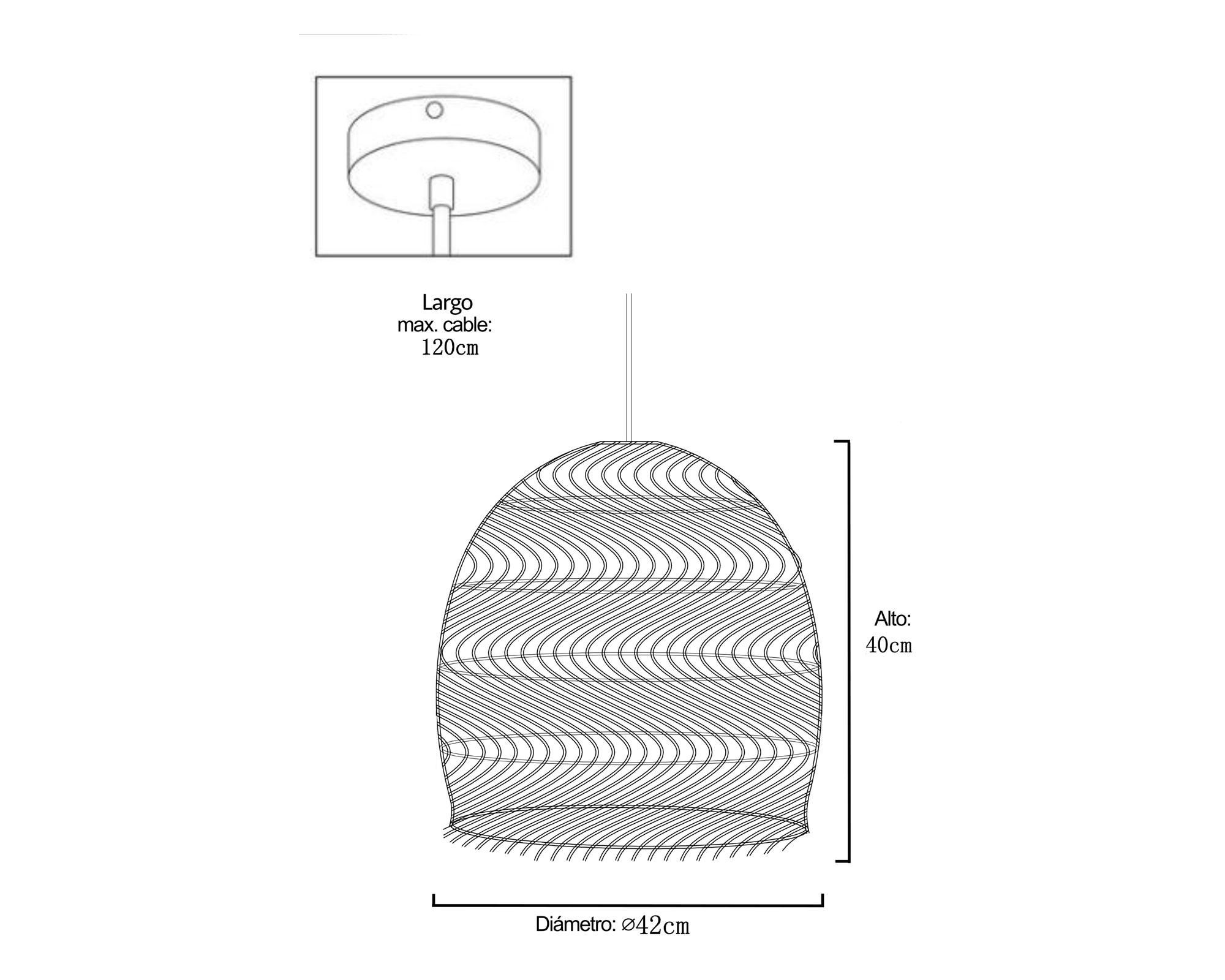 Lámpara colgar 1L E27 Maple makasar Abitare-4