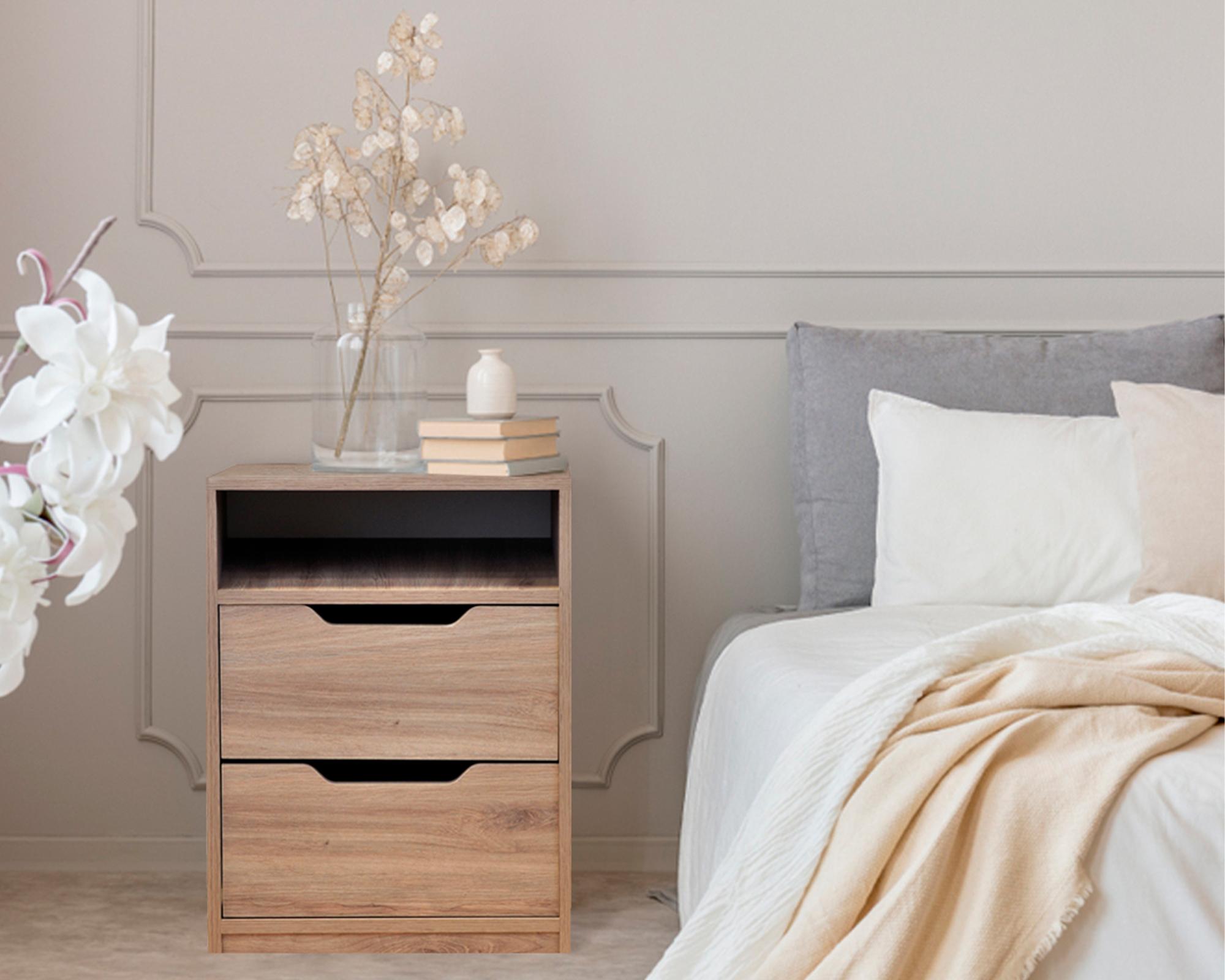 Velador Misuri CZ roble santana 2 cajones-3