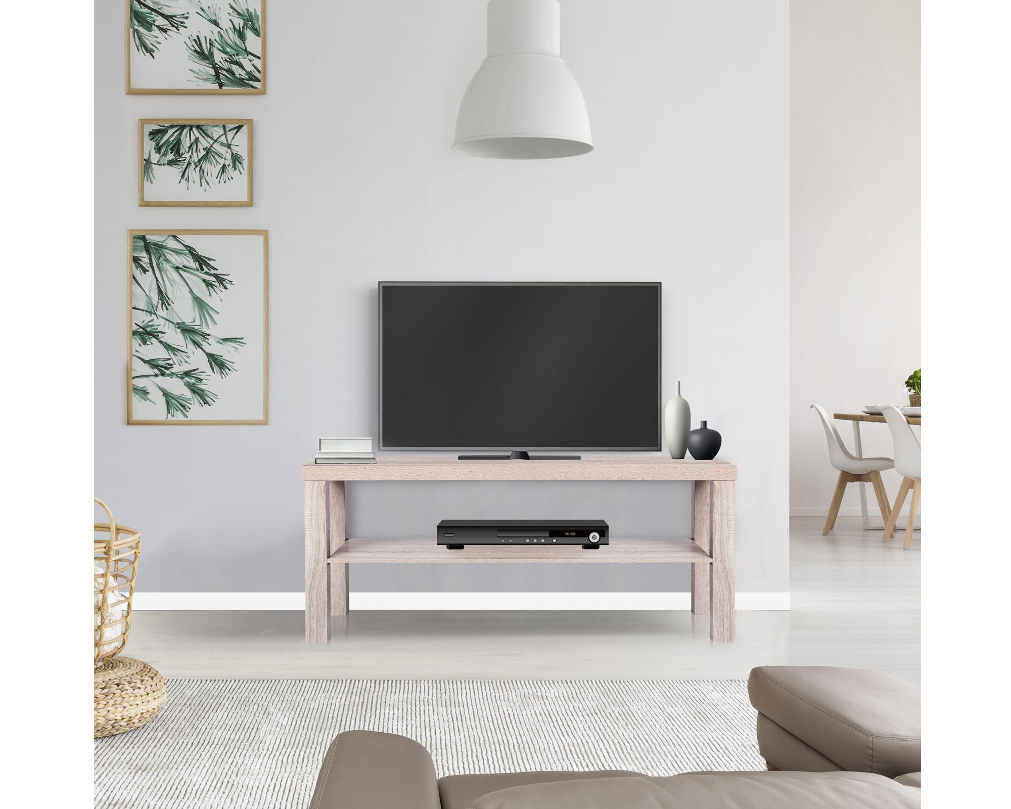 Rack TV + mesa lateral + Mesa de centro natural M+Design-5