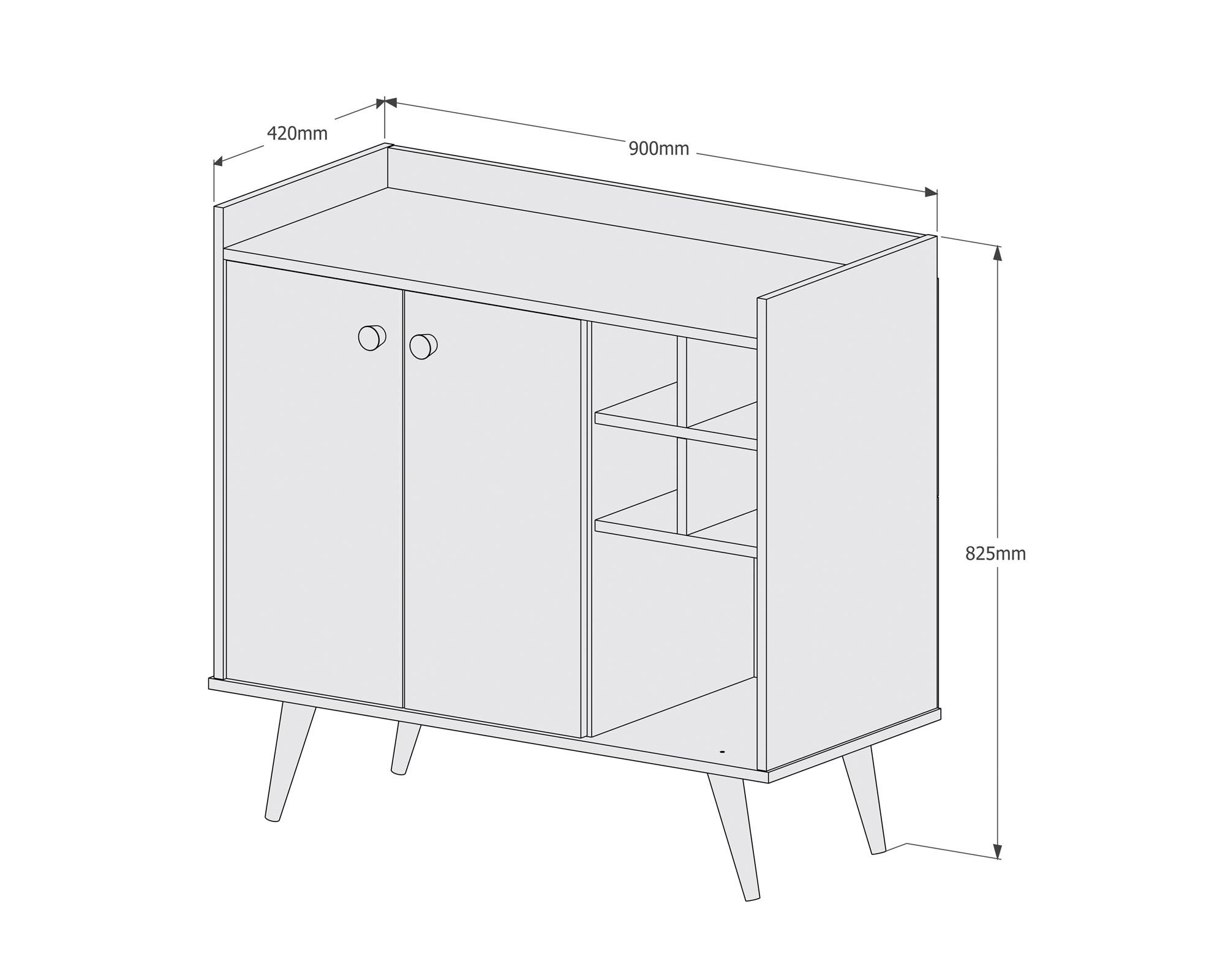 Arrimo 2 puertas canela/negro Be Design.-4