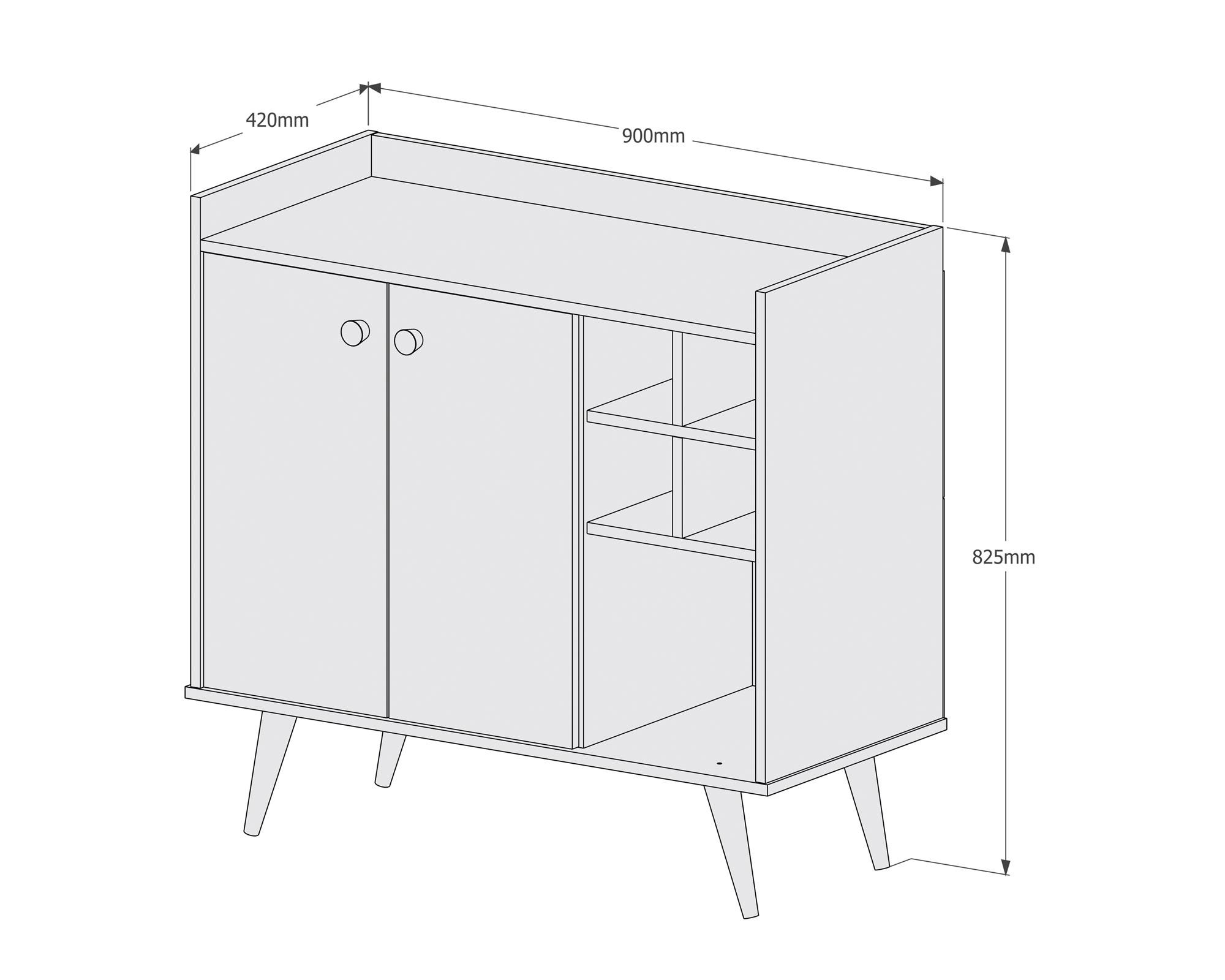 Arrimo 2 puertas perla/café Be Design.-4