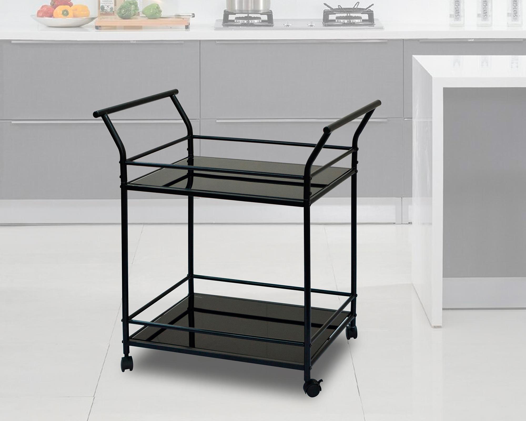 Carro bar negro 81x75x44.5 cm-3