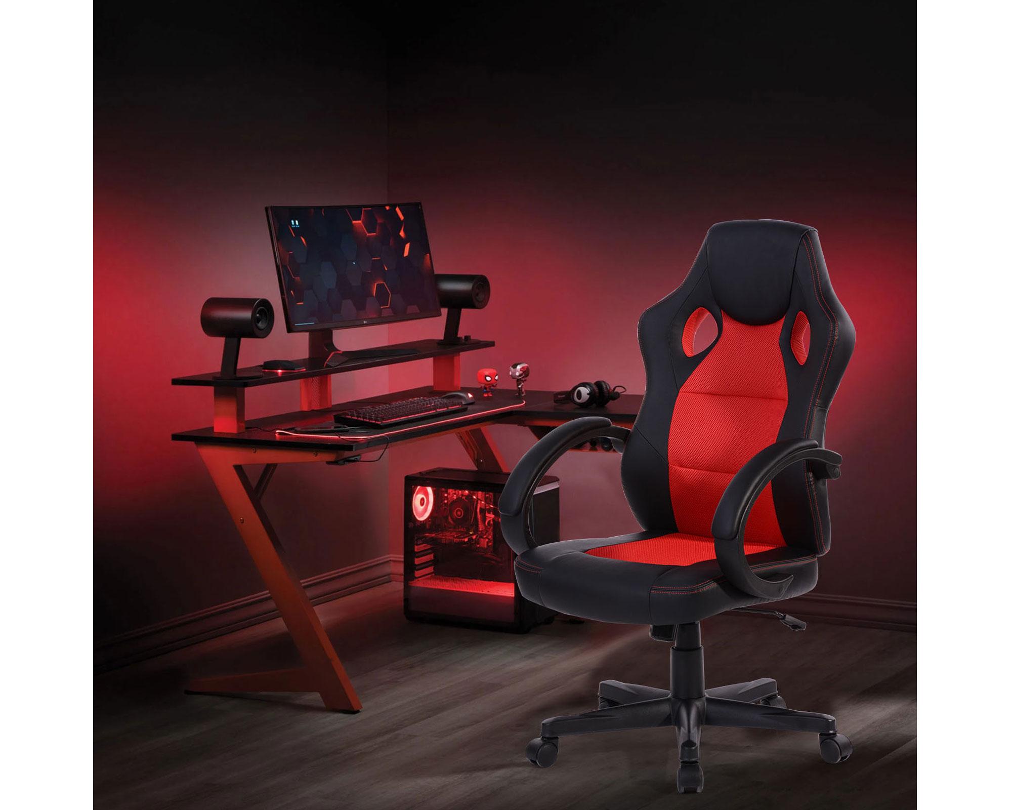 Silla gamer negro/rojo M+Design-3