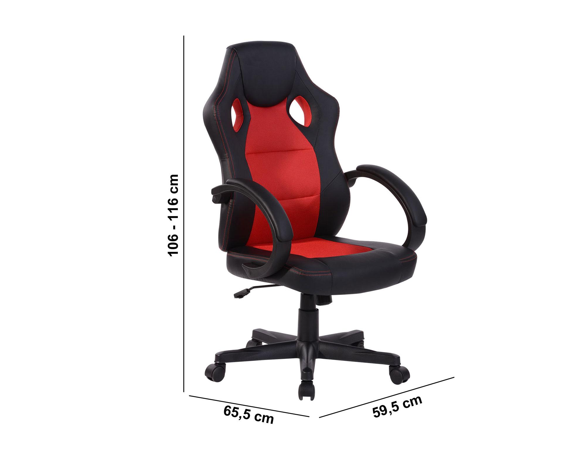 Silla gamer negro/rojo M+Design-4