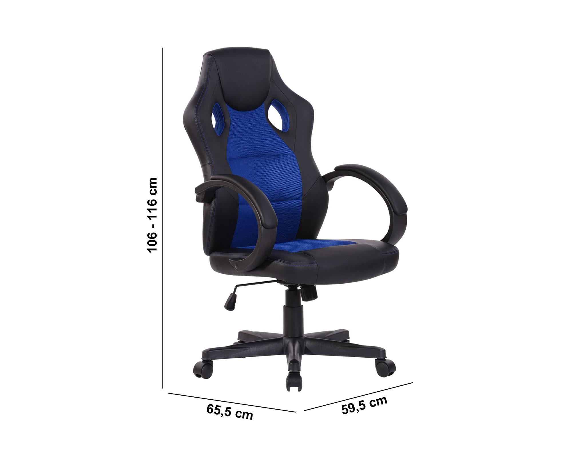 Silla gamer azul/negro M+Design-4