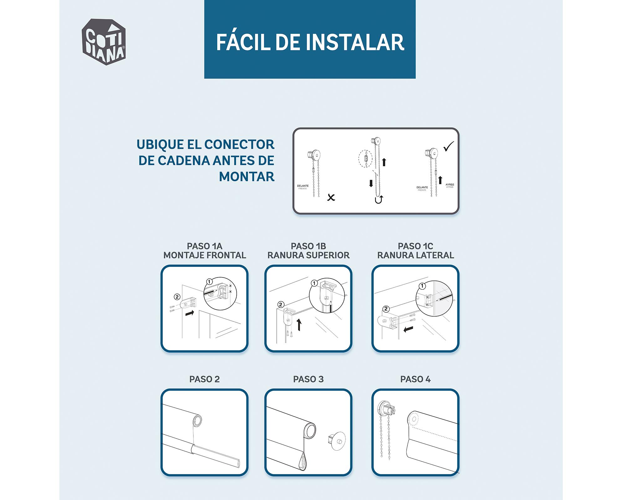 Cortina roller blackout doble 160x165 cm Sunscreen blanco-11