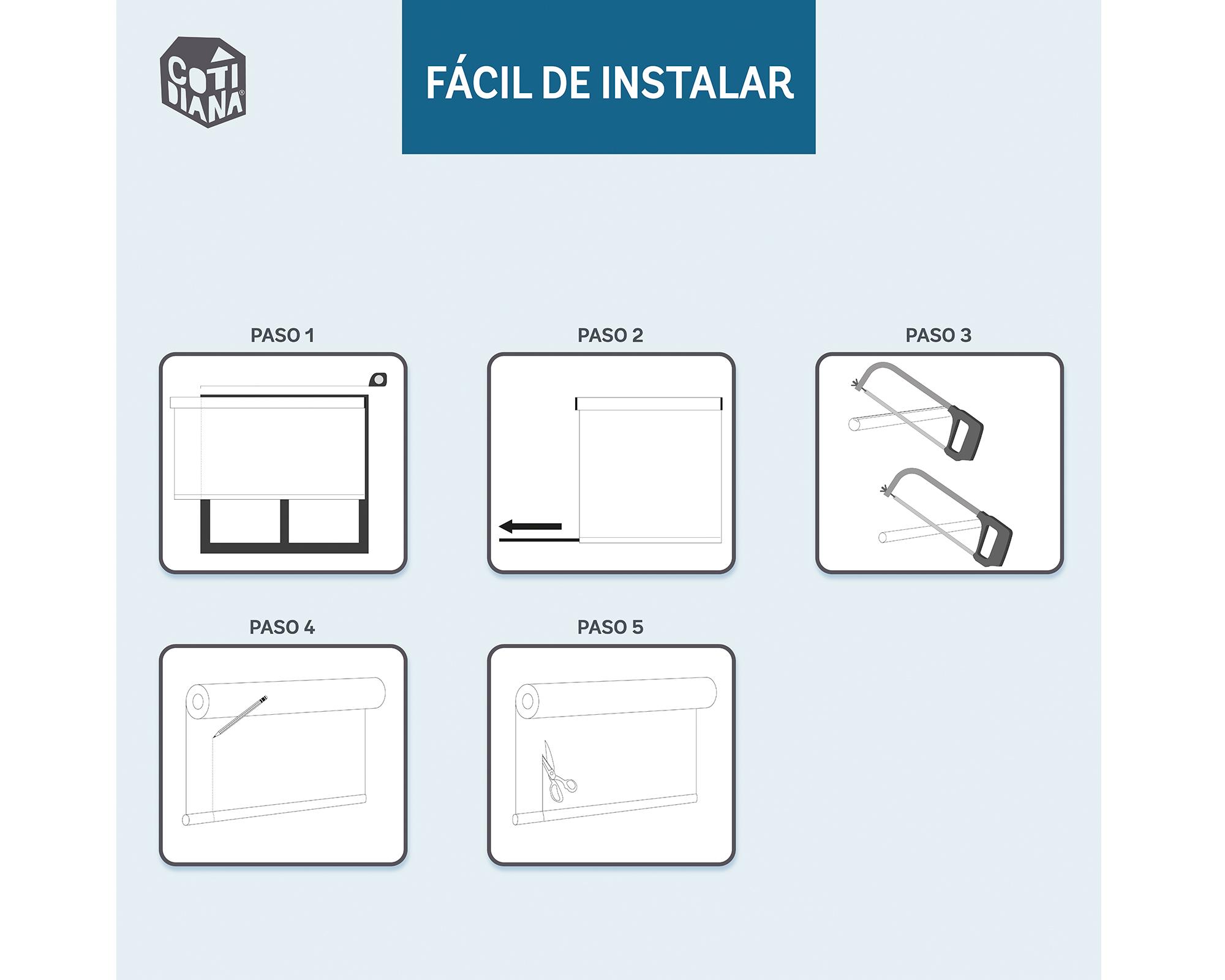 Cortina roller blackout doble 160x165 cm Sunscreen blanco-12