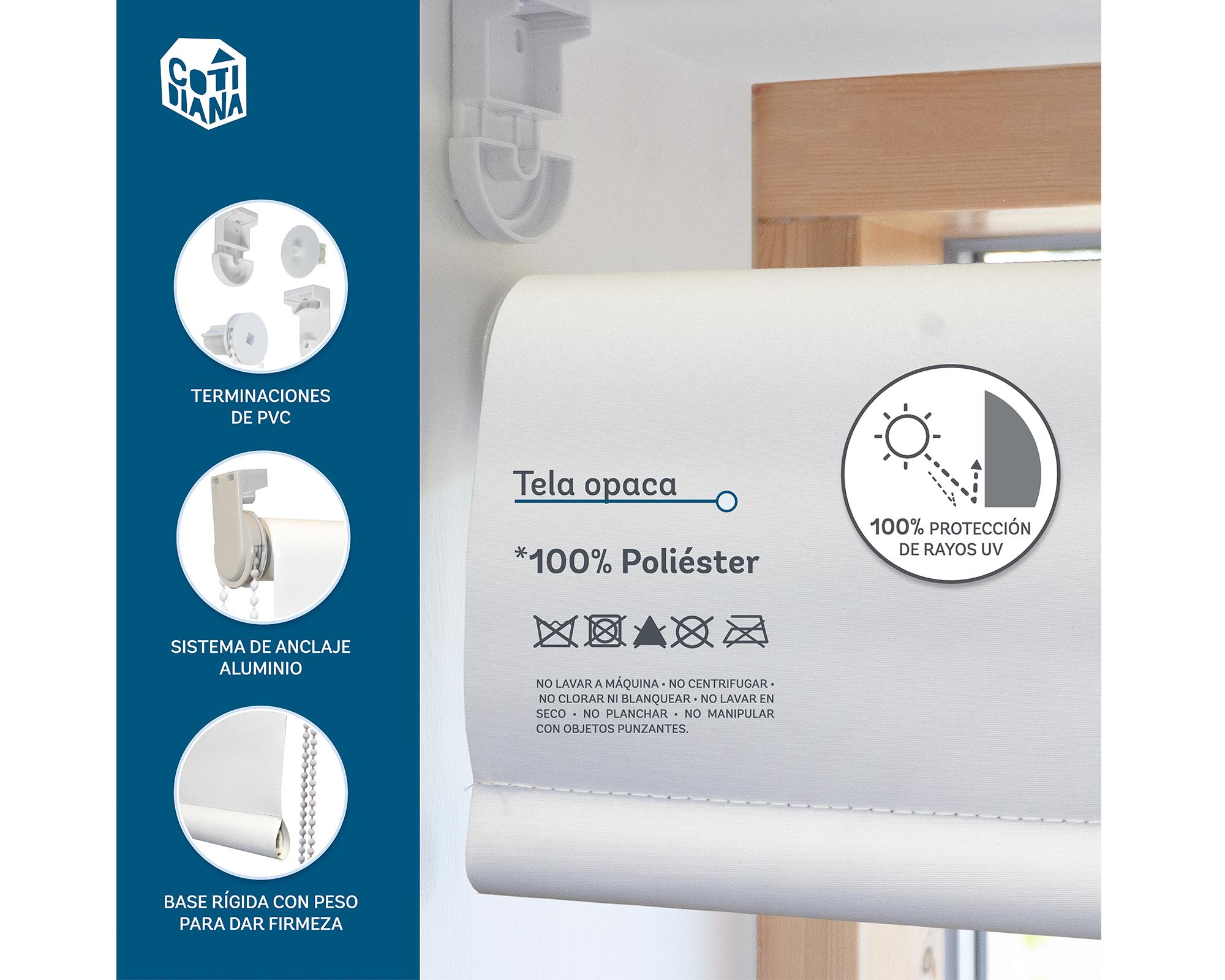 Cortina roller blackout doble 160x165 cm Sunscreen blanco-10