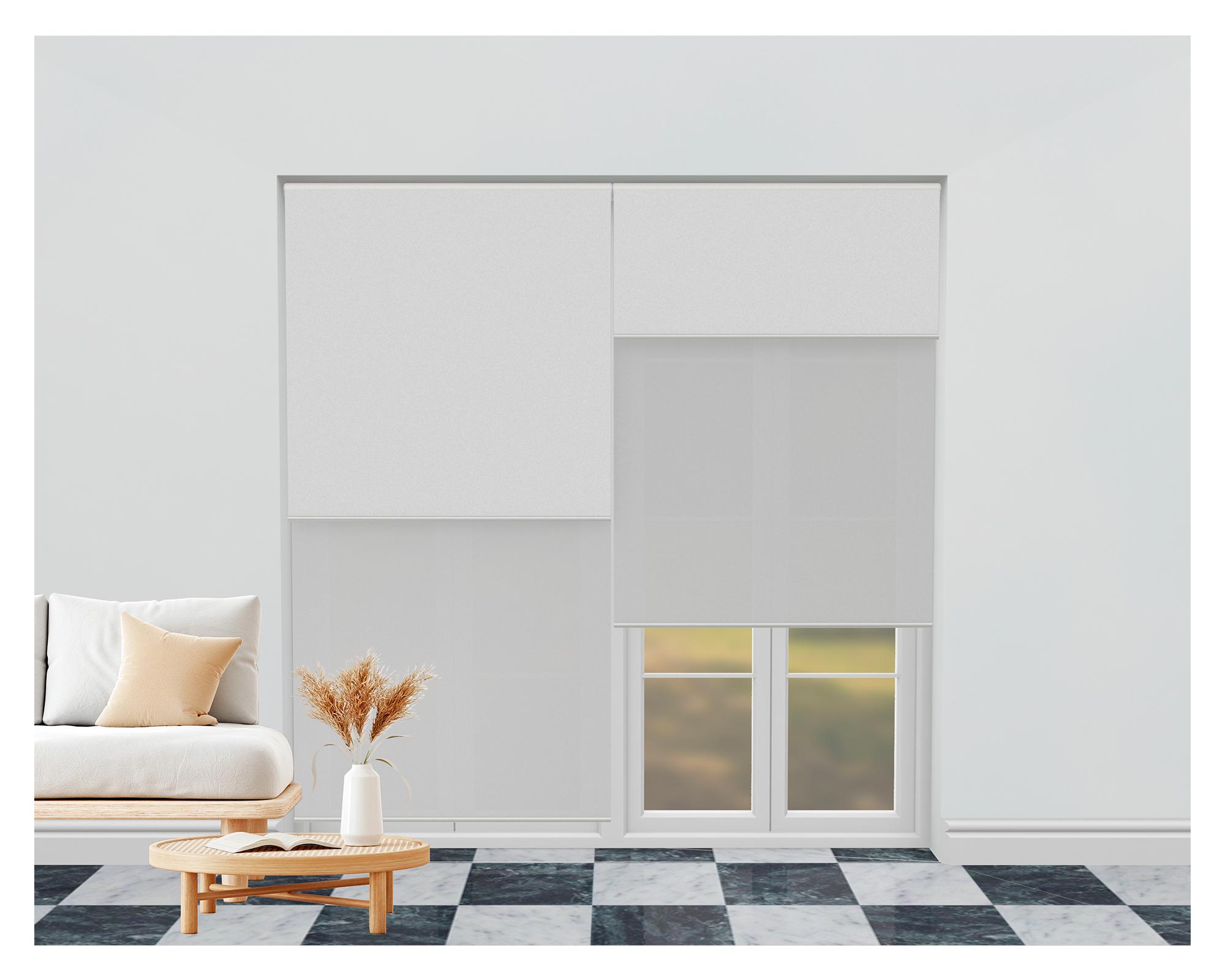 Cortina roller blackout doble 180x165 cm Sunscreen blanco Cotidiana-0