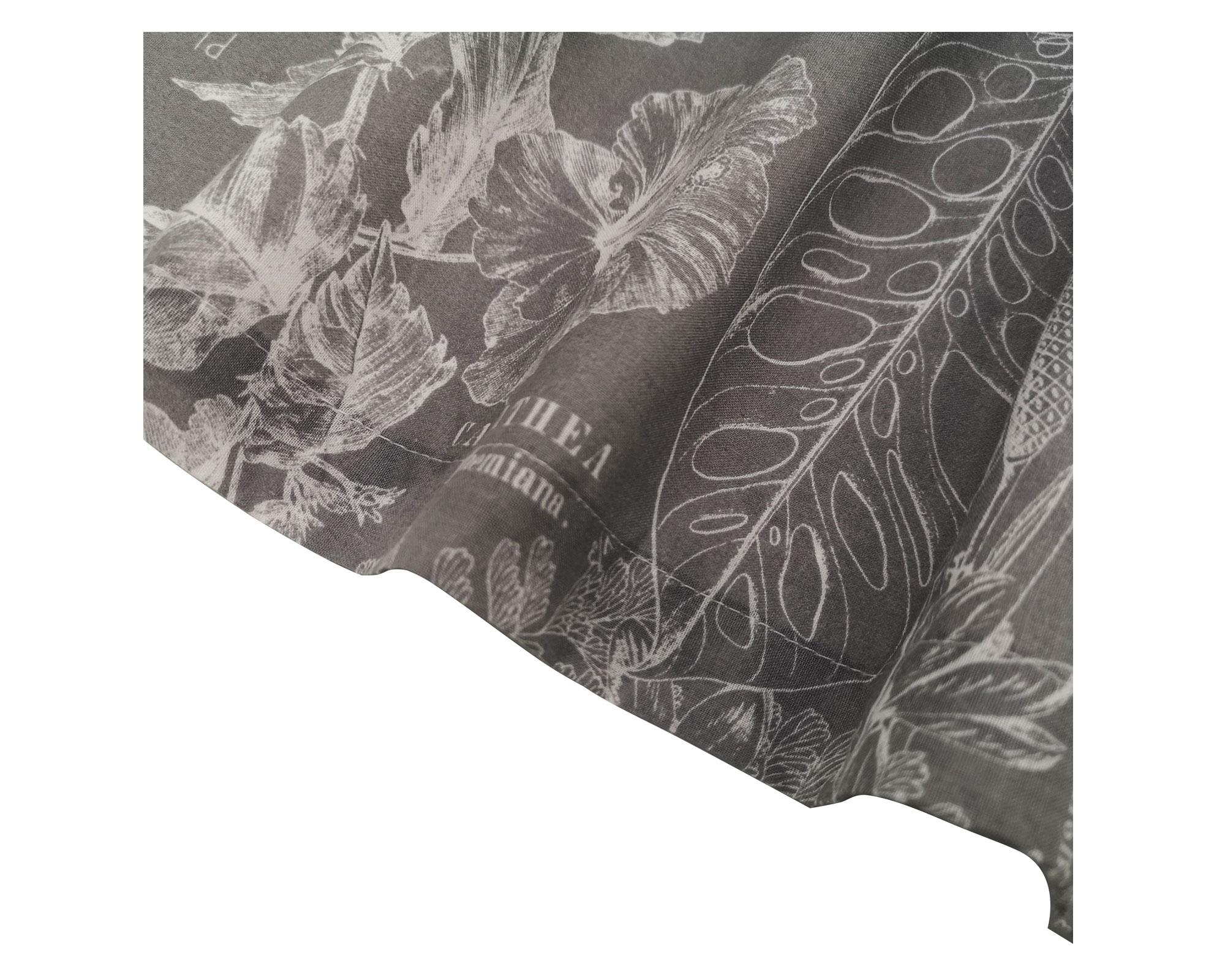 Cortina cocina 140x150 cm Flores 2 gris Cotidiana-1