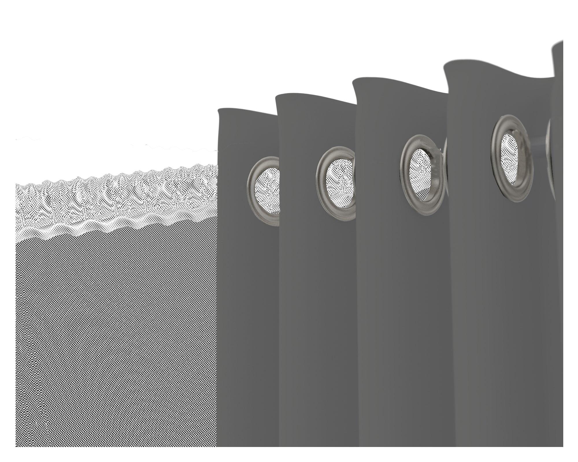 Cortina sunout + velo 140x230 cm gris oscuro Cotidiana-1