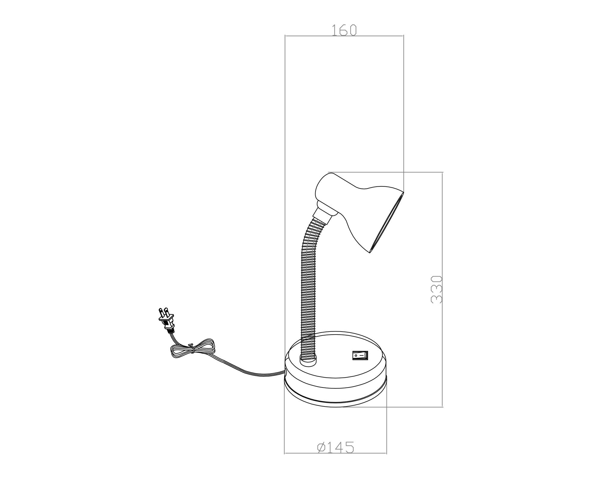 Lámpara de escritorio 1L E27 flexible negro Abitare-3