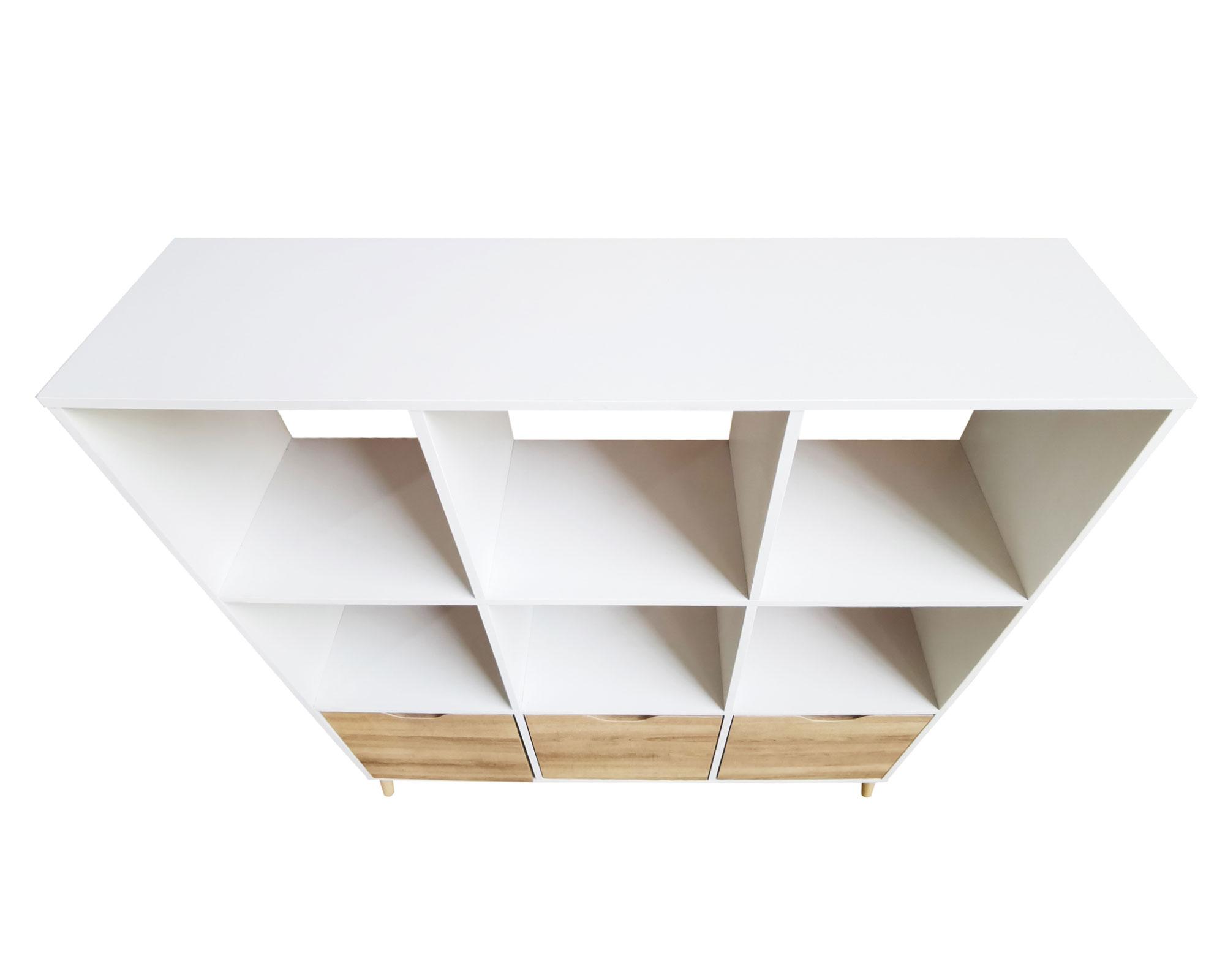 Librero 3 puertas Florencia natural/blanco M+Design-4