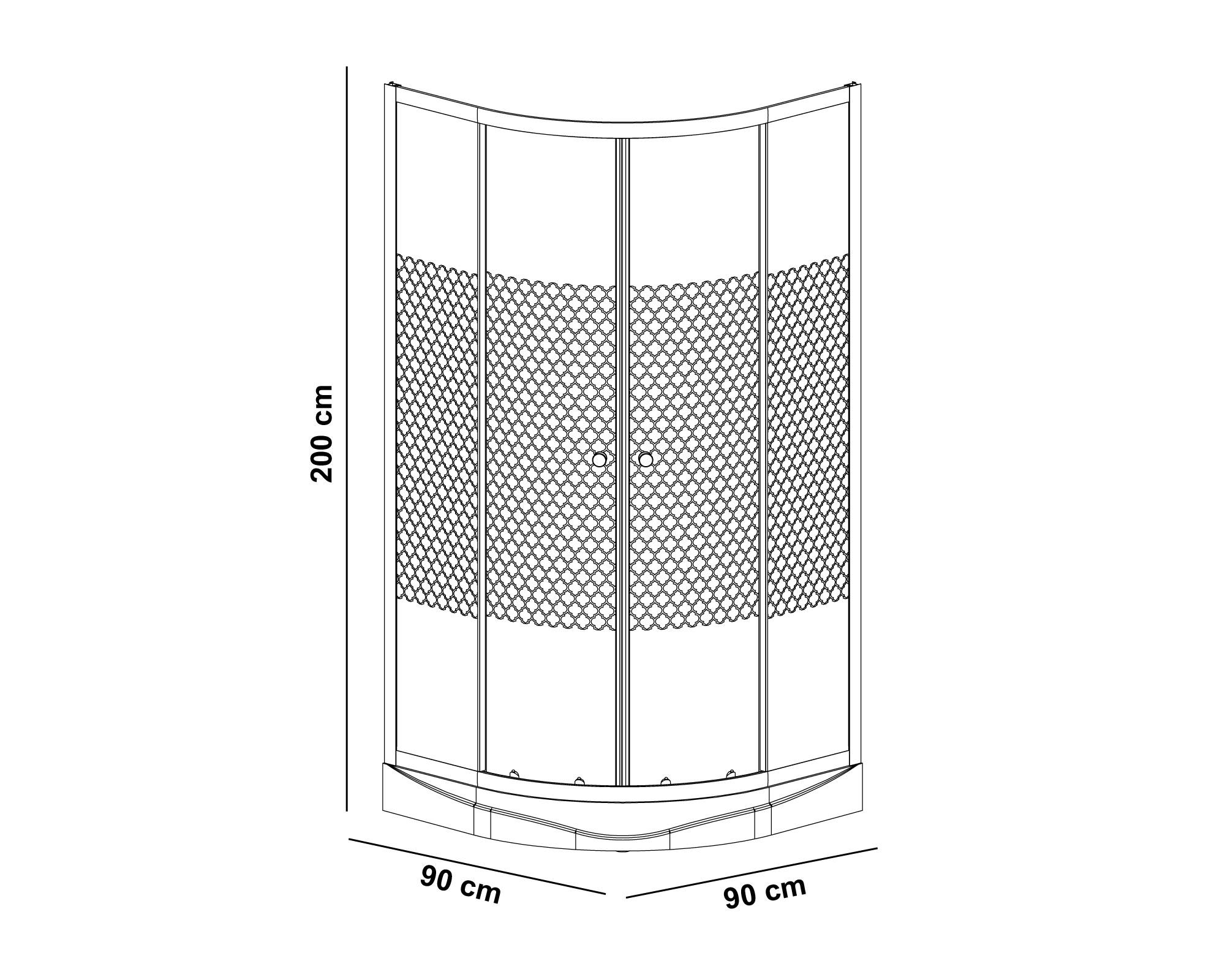 Shower Enclosure 200 cm blanco-1