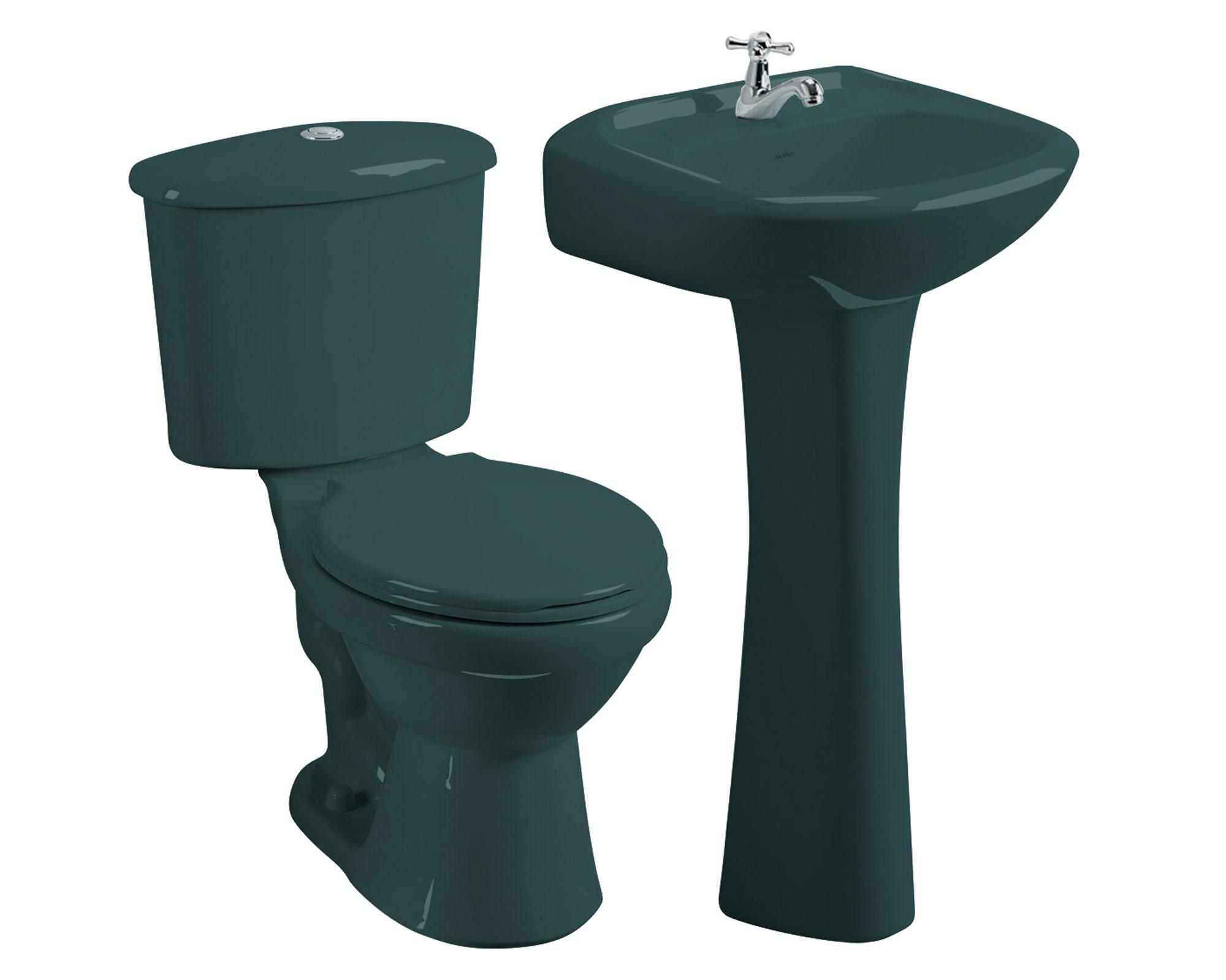 Juego de baño a piso 30.5 cm Evolution verde teal-0