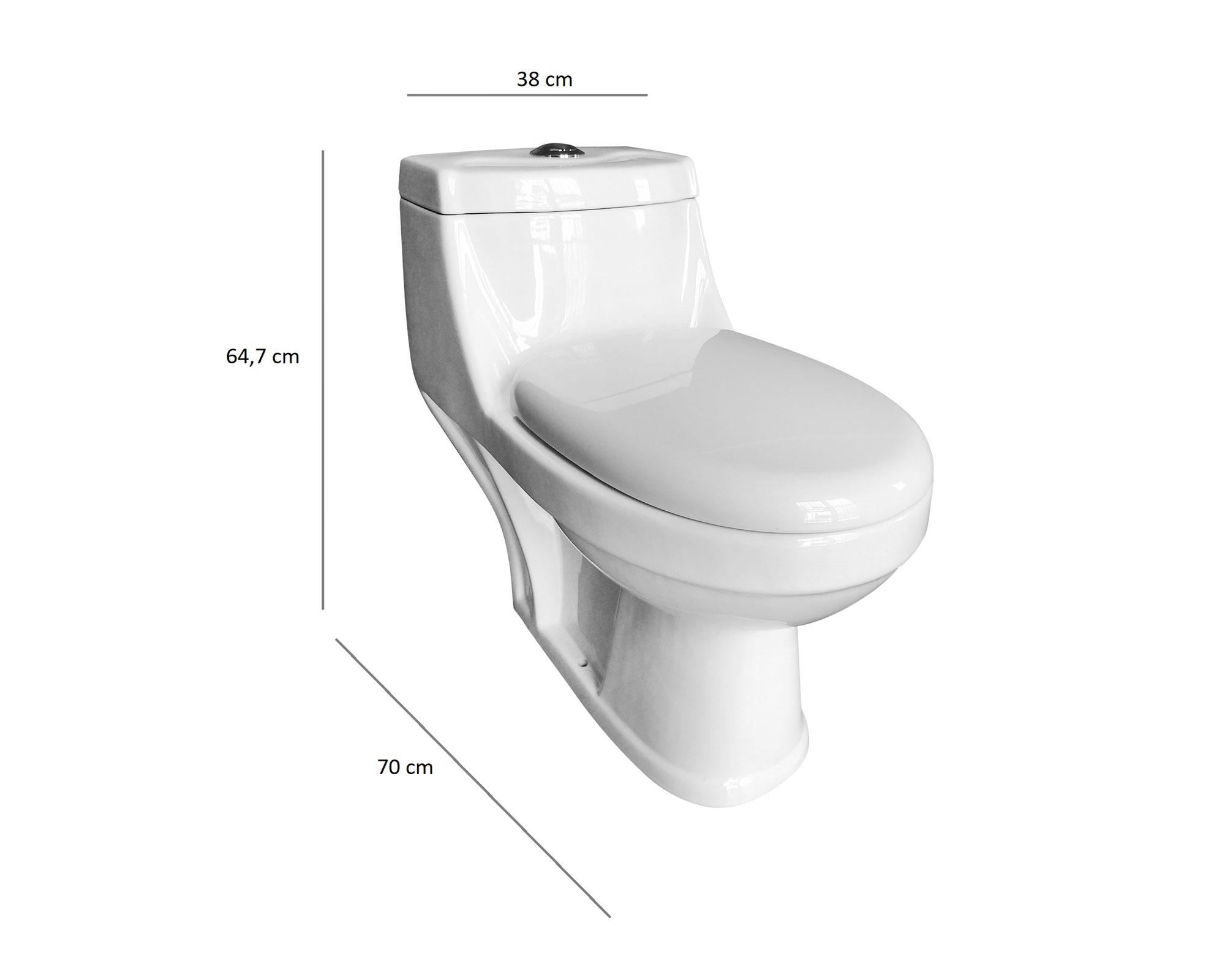 One piece piso 20.5 cm botón dual cierre suave Venti blanco-2