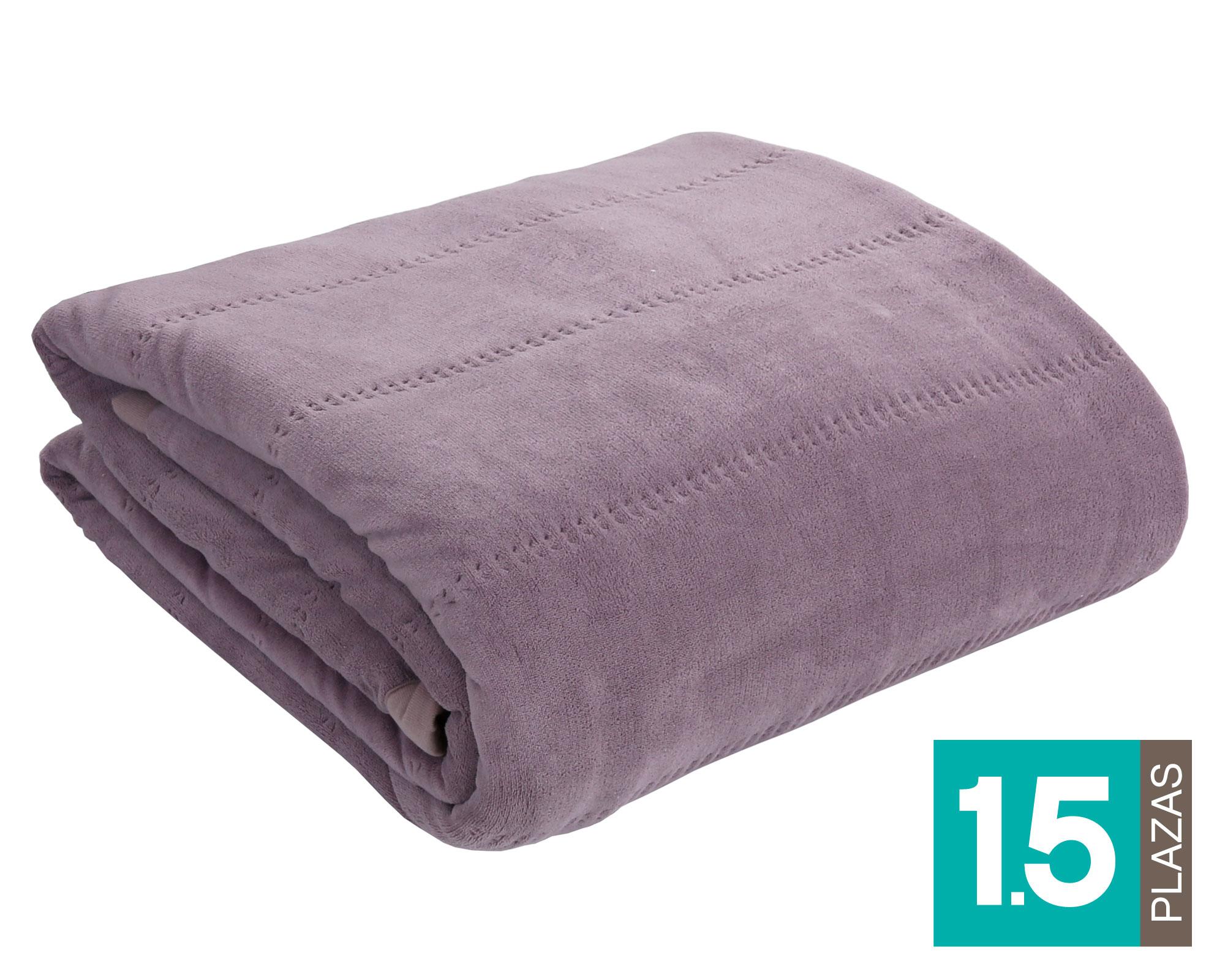 Quilt coral sherpa 1.5 plazas morado Cotidiana-0