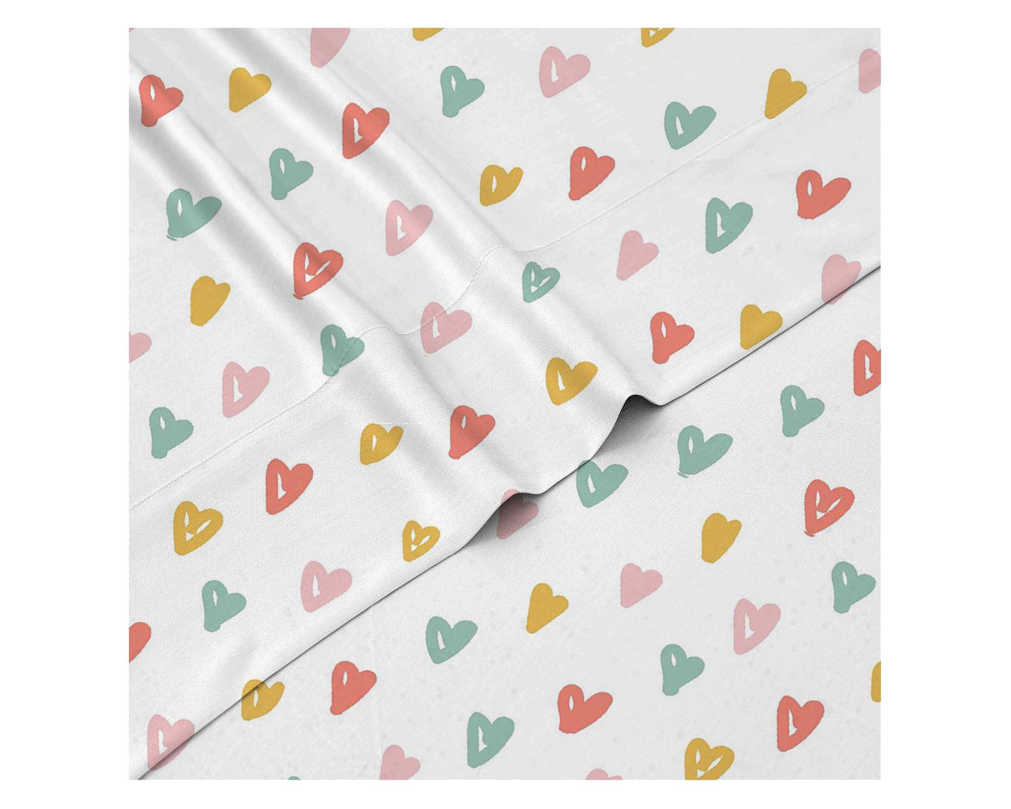 Juego de sábanas 1.5 plazas corazón Cotidiana-1