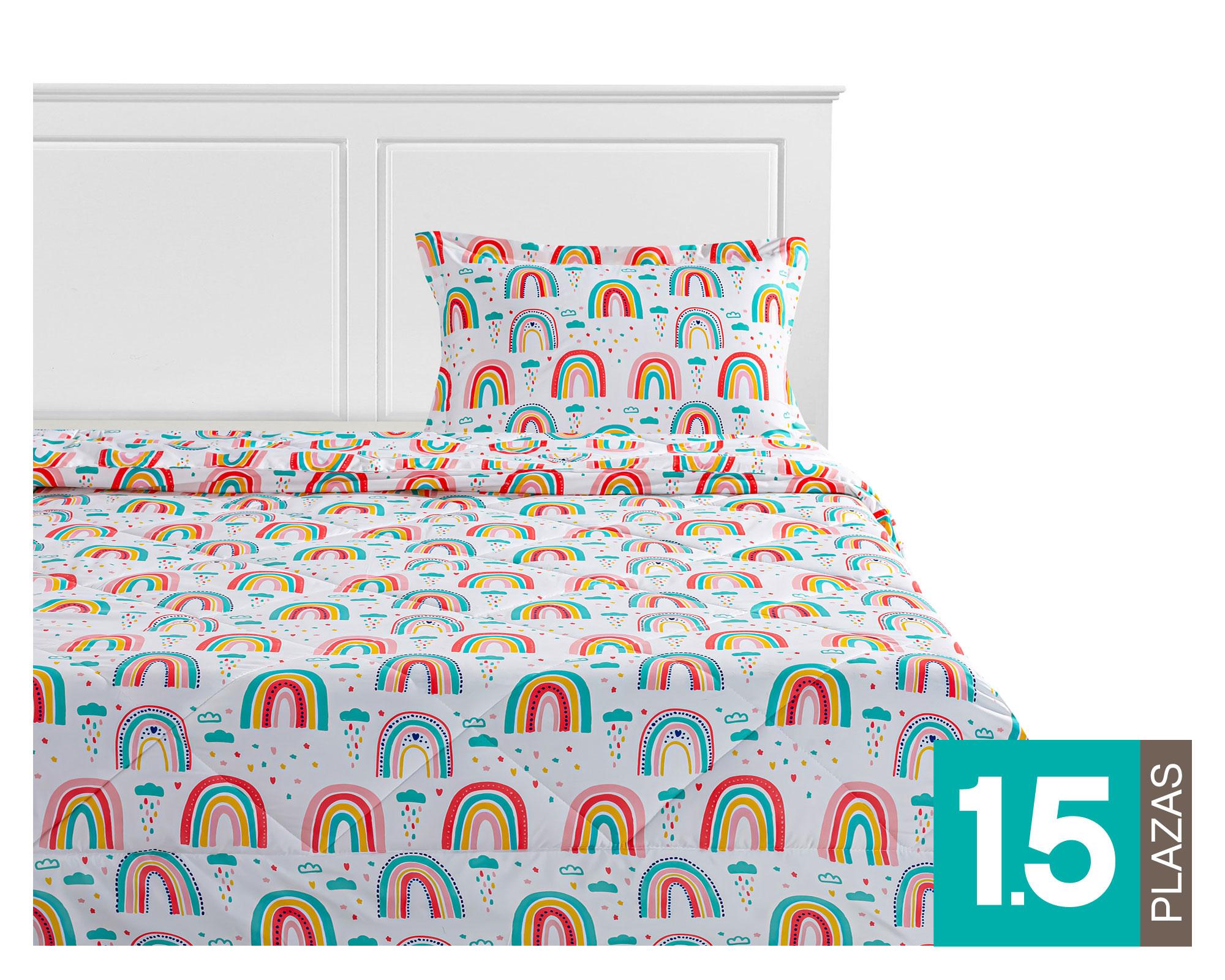 Plumón 1.5 plazas Arcoíris Cotidiana-0