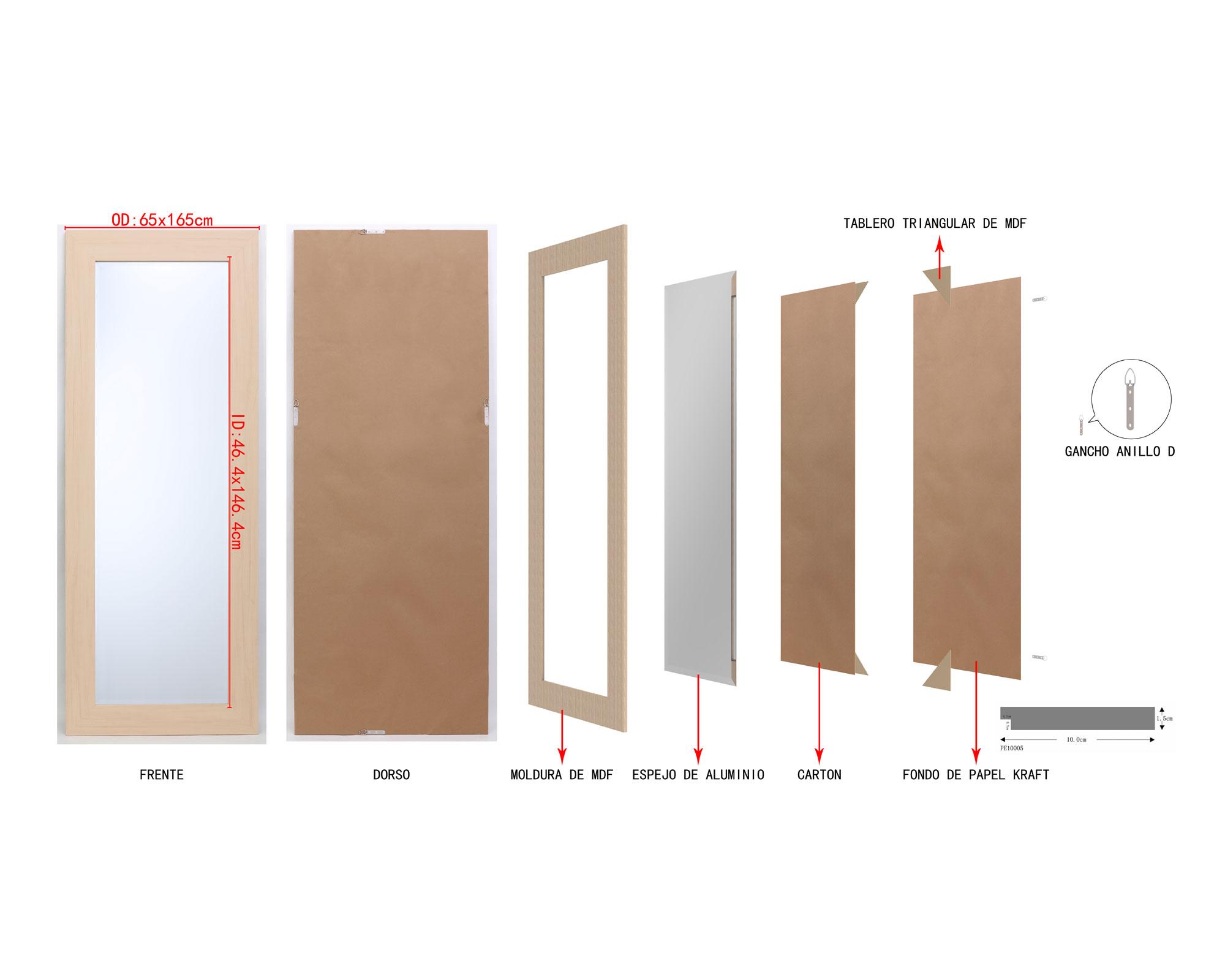 Espejo 65x165 cm natural-6