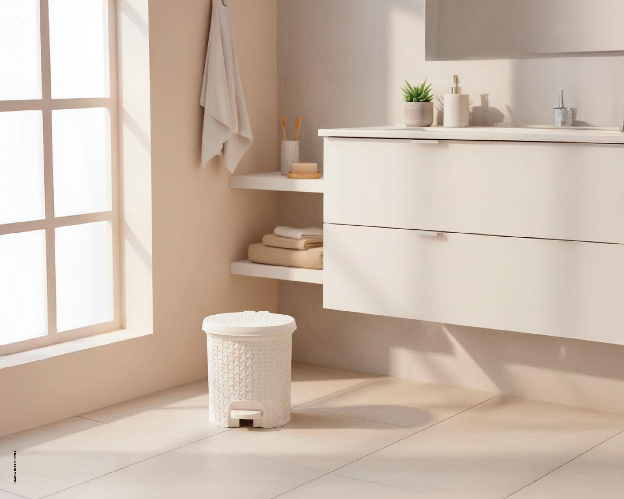 Basurero 11.5 litros Símil ratán Cotidiana-2