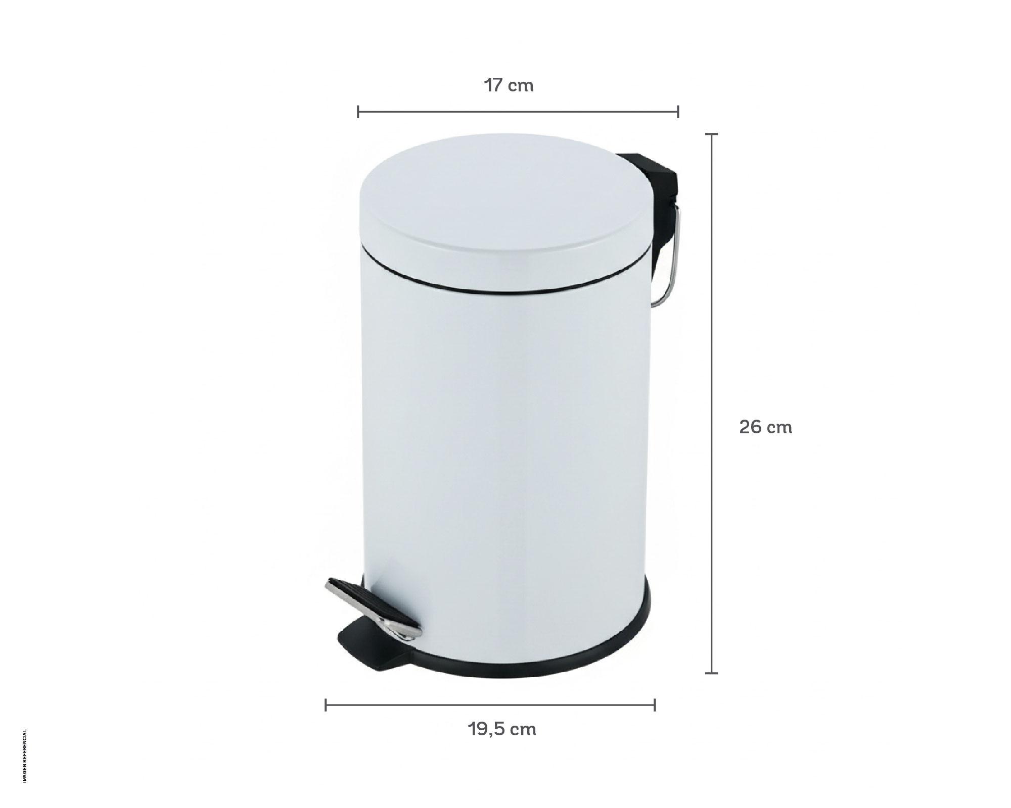Basurero 2.8 litros pedal blanco Cotidiana.-4