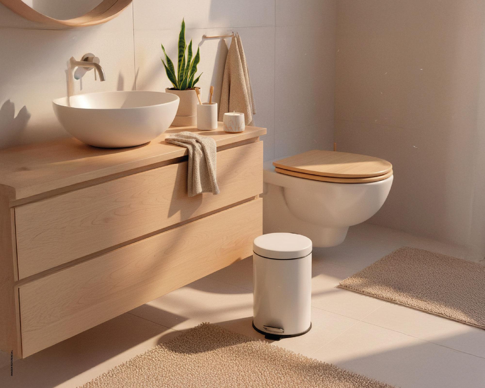 Basurero 2.8 litros pedal blanco Cotidiana.-2