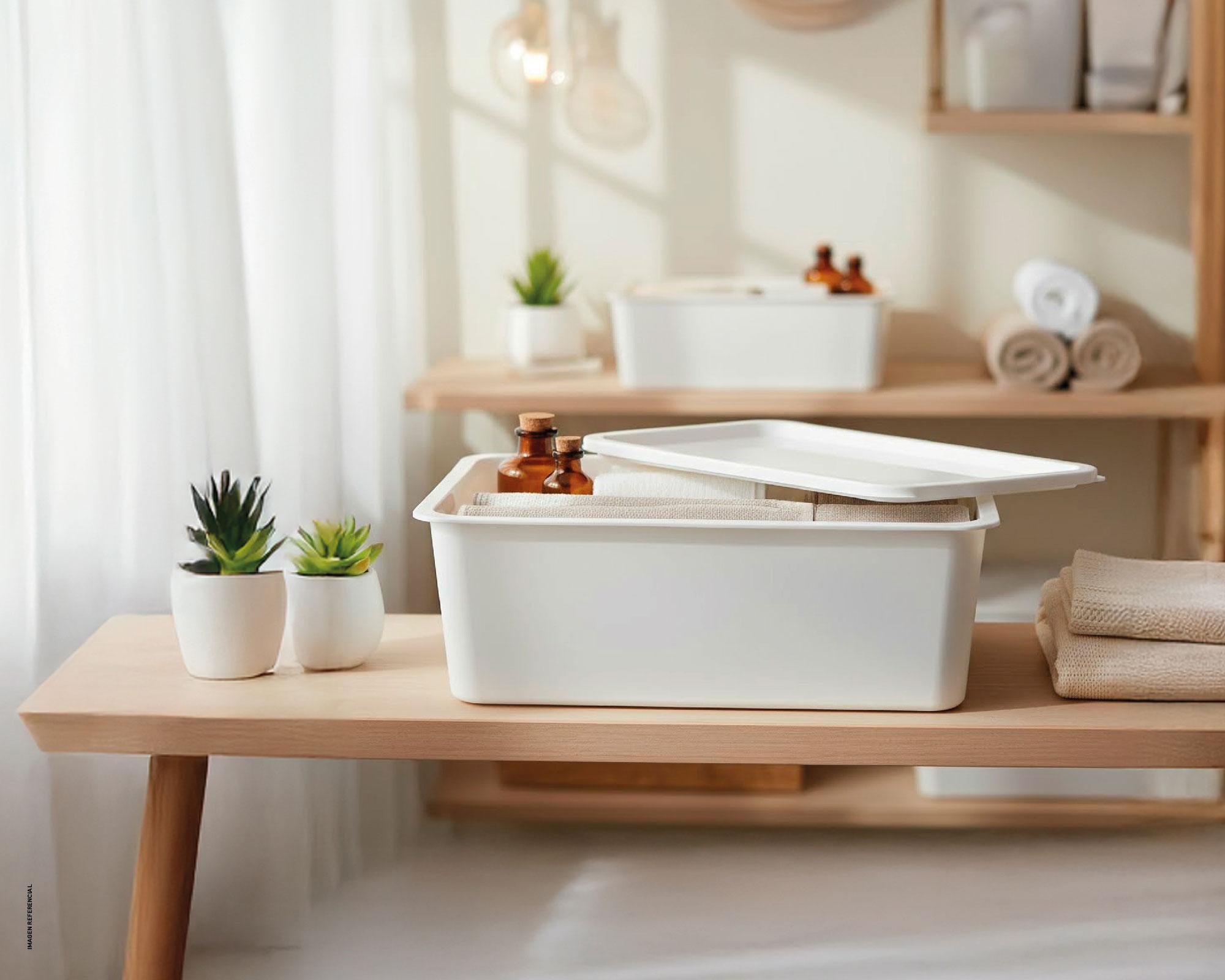 Caja organizadora blanco plástica 13 lt-2