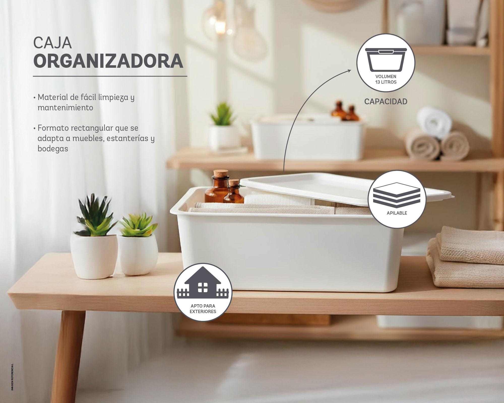 Caja organizadora blanco plástica 13 lt-3