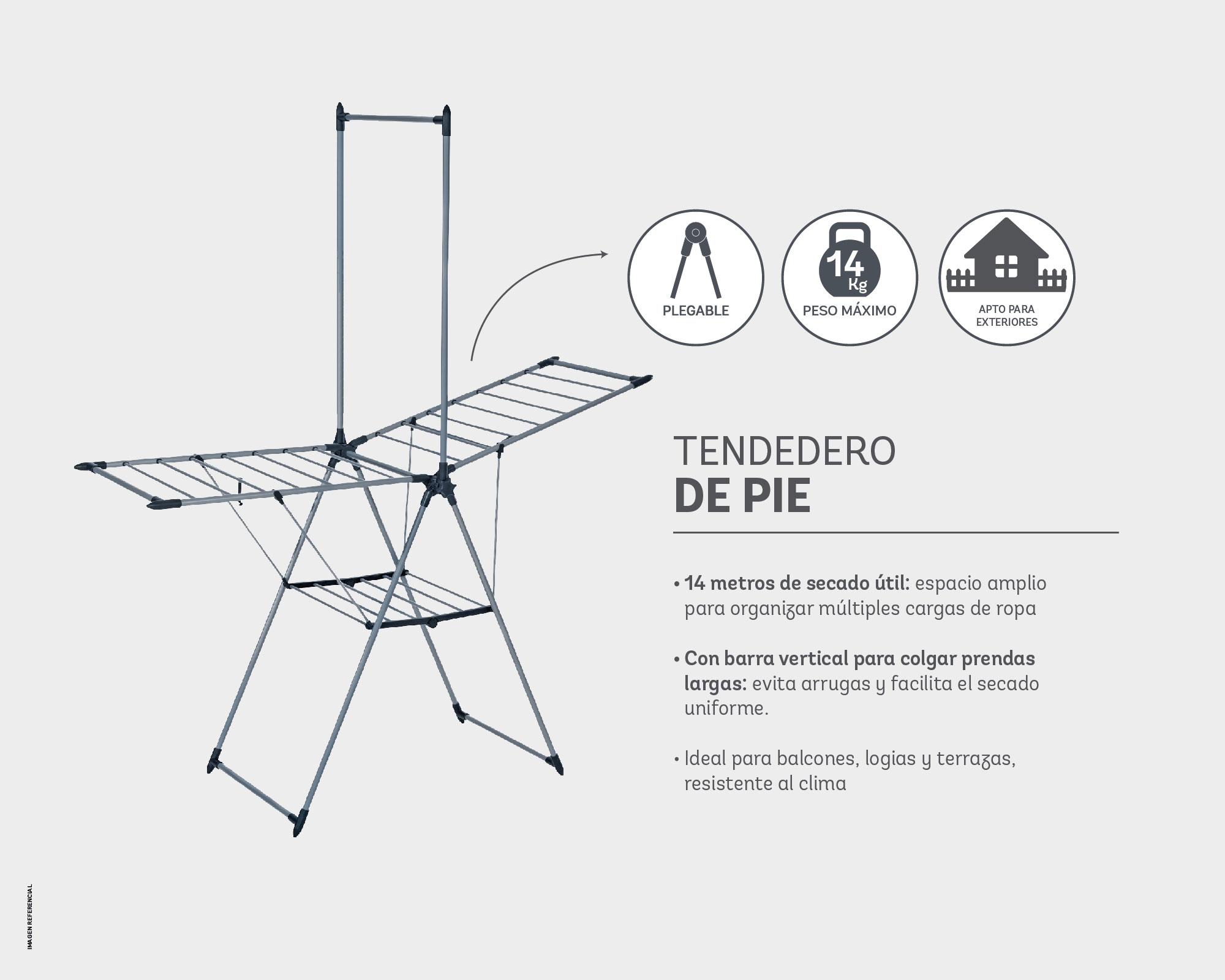 Tendedero 14 m gris Cotidiana.-6