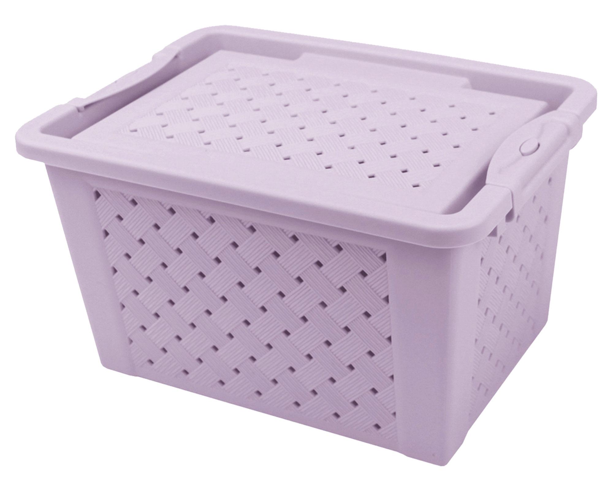 Caja organizadora 7 litros Calada morado Cotidiana.-0